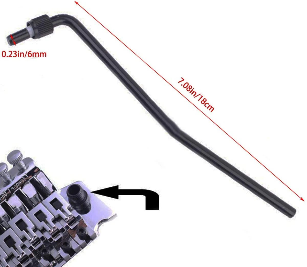 3Pcs 6mm Electric Guitar Tremolo Arm Whammy Bar Assembly for Double Tremolo Bridge System - Image 6