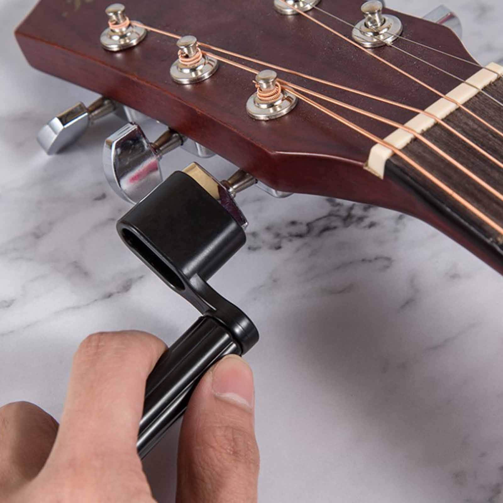 3PCS Acoustic Electric Guitar String Winder Peg Bridge Pin Tool Plastic Black - Image 3