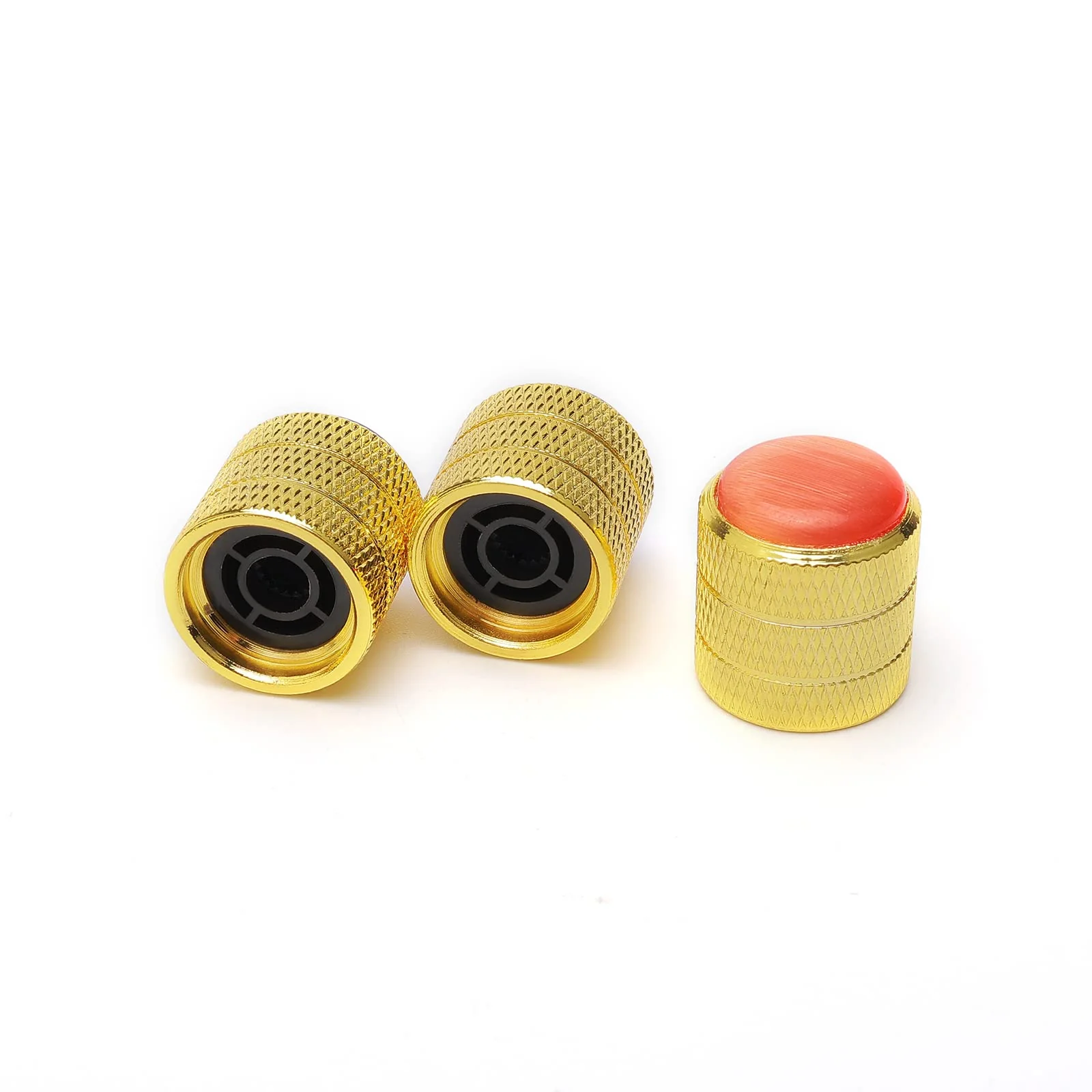 3PCS Gold Metal Guitar Speed Control Knobs Volume Tone Control Knobs with Red Dome for 6mm Shaft Pots - Image 4