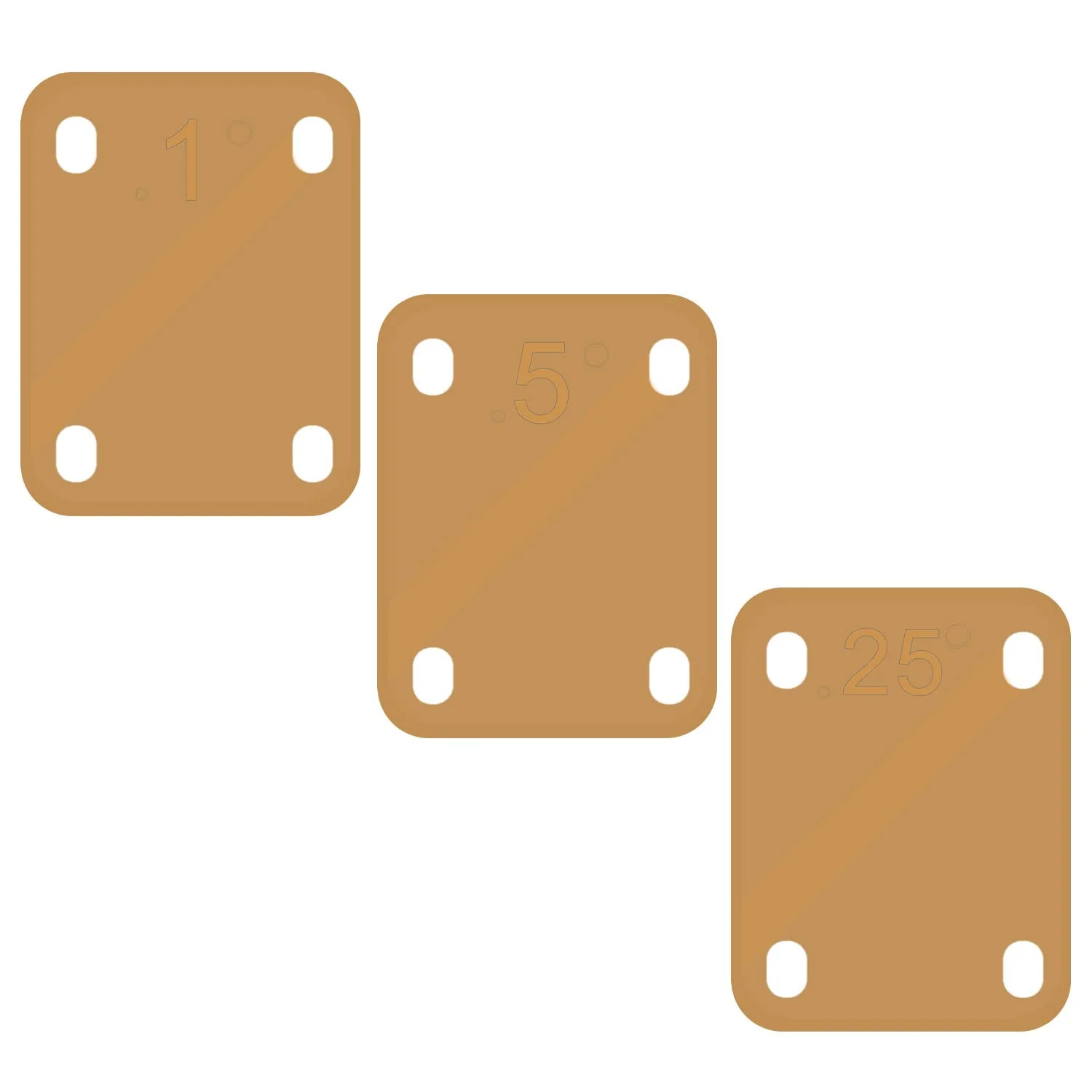 3pcs Guitar Neck Shims, Plastic Guitar Neck Plate for Guitar Neck Protection with 3 Taper 0.25°, 0.5° and 1° Guitar Neck Gasket for Bass Electric Guitar Neck Protection and Repair (Khaki)