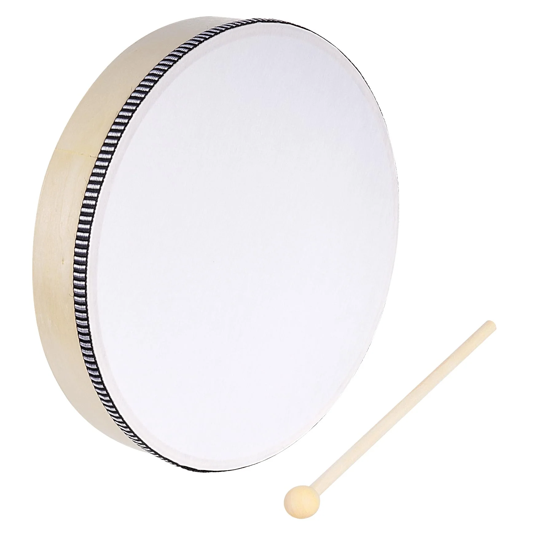 3pcs Hand Drum Percussion Wood Frame Drum with Drum Stick 12 Inch 10 Inch 8 Inch Percussion Instruments Preschool Musical Education Performance Pro (Wood Color, 12 Inch 10 Inch 8 Inch) Wood Color - Image 4