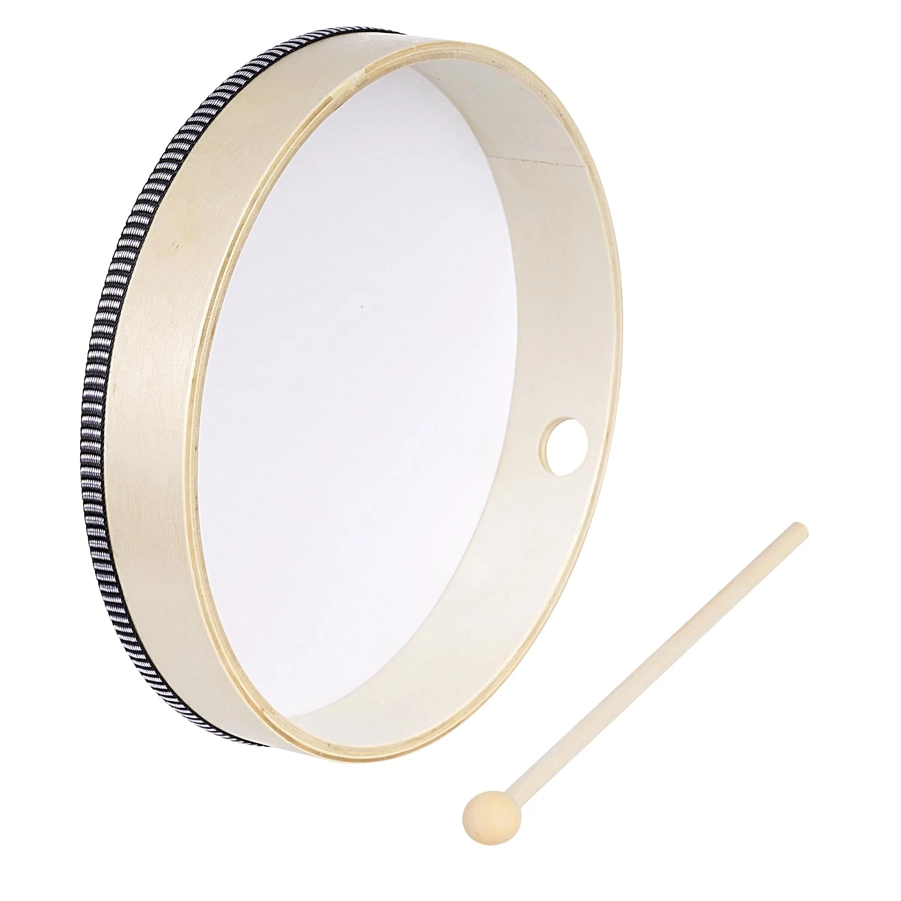 3pcs Hand Drum Percussion Wood Frame Drum with Drum Stick 12 Inch 10 Inch 8 Inch Percussion Instruments Preschool Musical Education Performance Pro (Wood Color, 12 Inch 10 Inch 8 Inch) Wood Color - Image 5