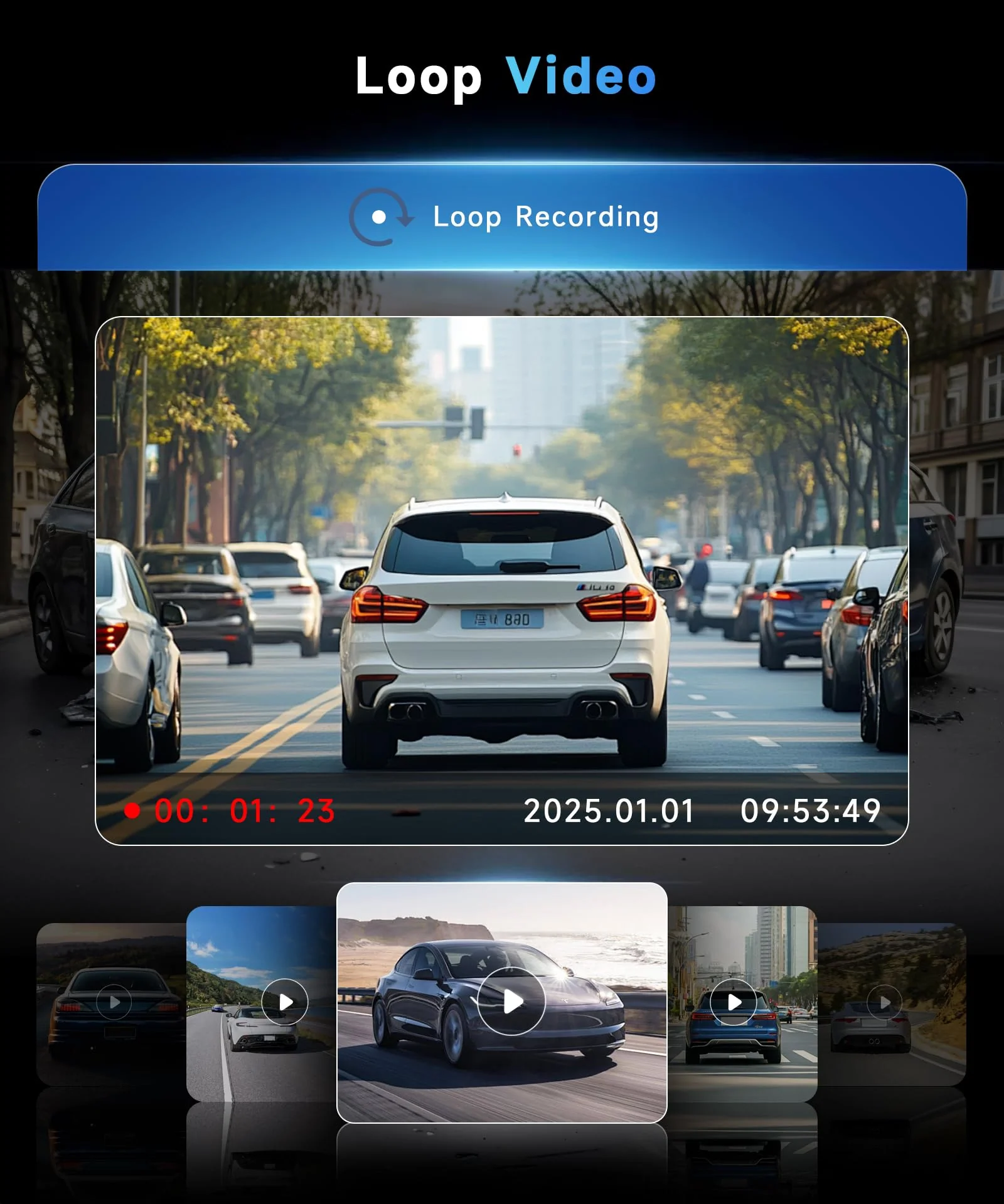 4 Channel 360° Dash Camera Front and Rear Inside Left Right, 3.16 Inch Dash Cam for Cars, Built-in Night Vision, Sensitive Motion Detection 24/7 Recording Parking Mode Monitor Reversing Help - Image 2