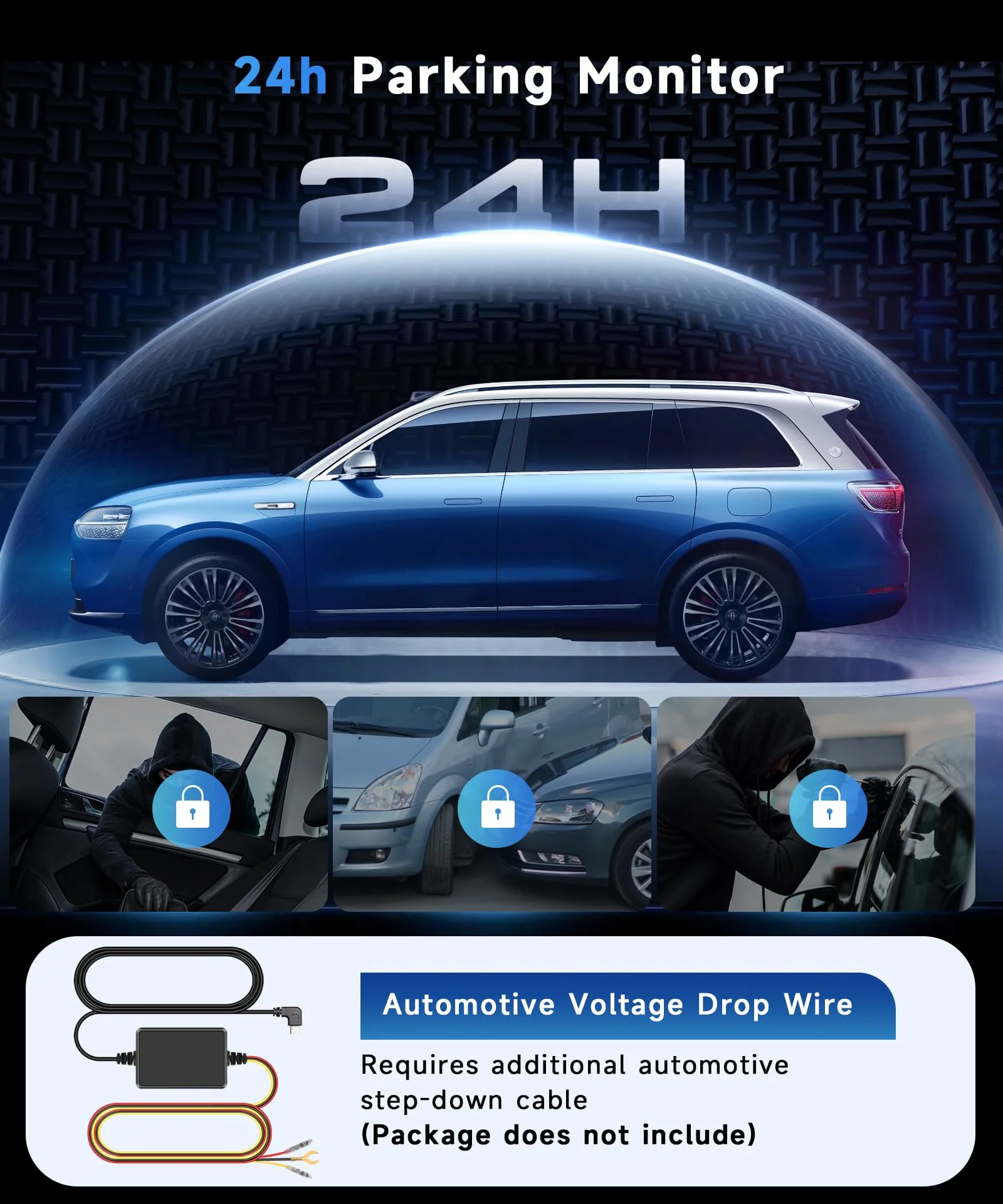 4 Channel 360° Dash Camera Front and Rear Inside Left Right, 3.16 Inch Dash Cam for Cars, Built-in Night Vision, Sensitive Motion Detection 24/7 Recording Parking Mode Monitor Reversing Help - Image 4