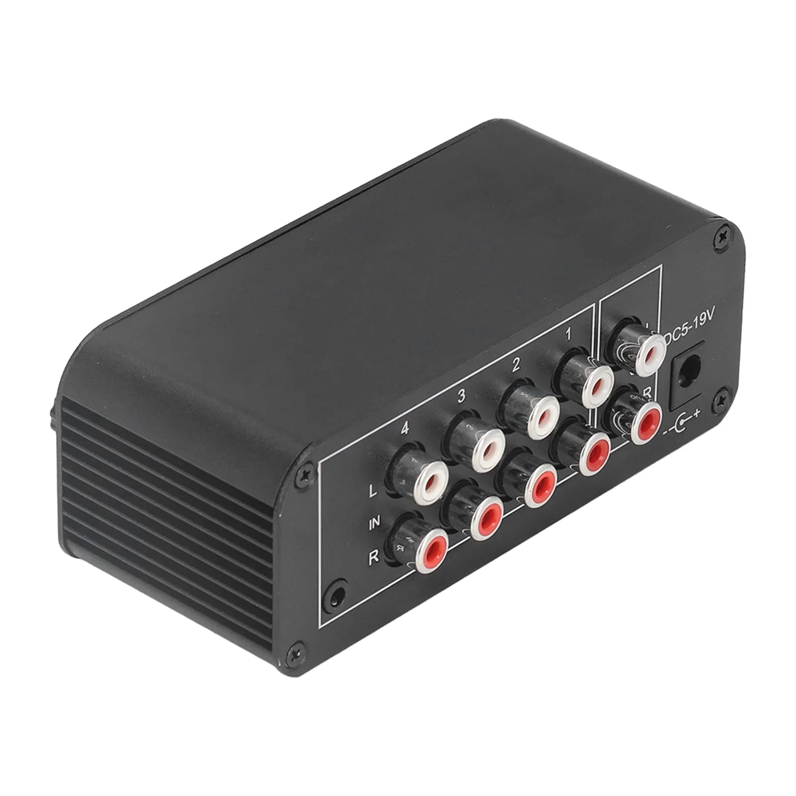 4 Channel Stereo Sound Mixer, Stereo Channel Mini Audio Mixer with Ultra Low Noise, Input and Output, Separate Volume Controls for Headphones
