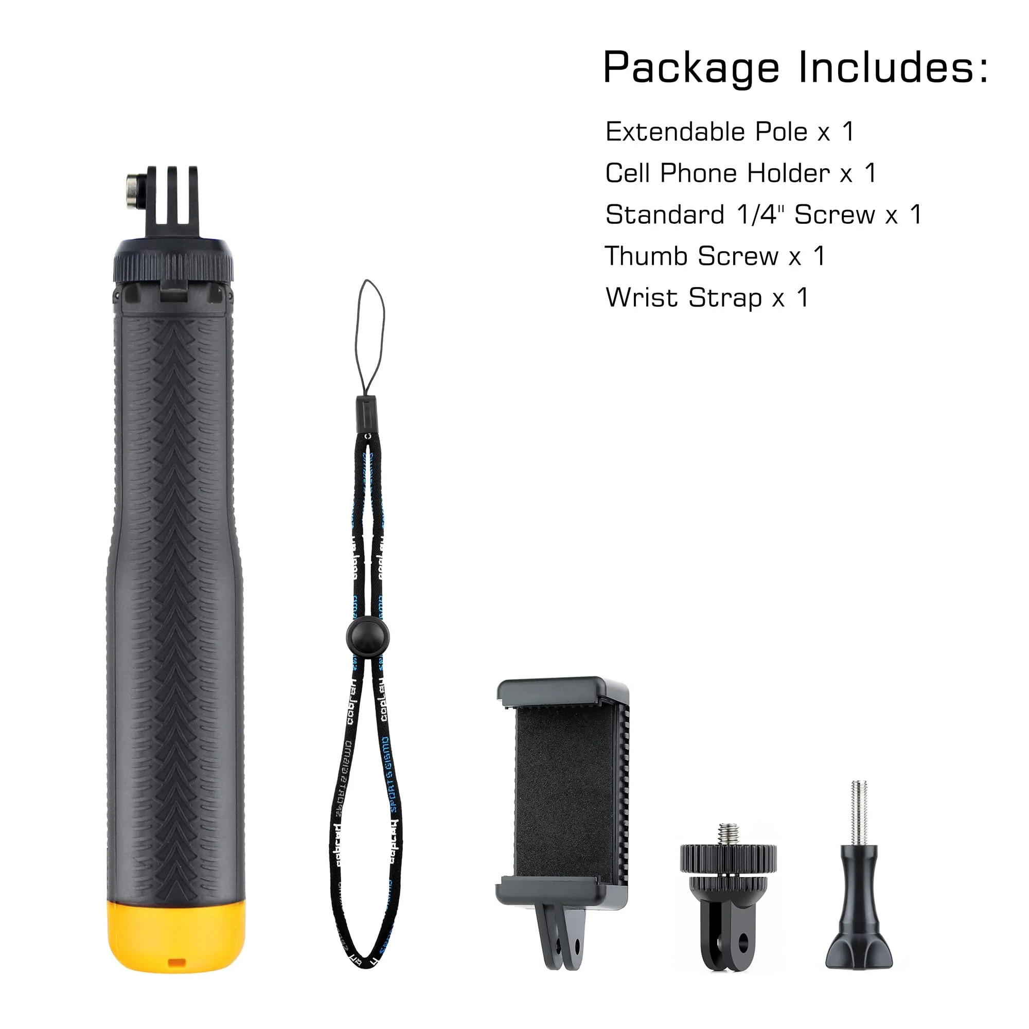 4-in-1 Floating Hand Grip Tripod Underwater Waterproof Selfie Stick Extendable Monopod for GoPro Hero 12 11 10 9 8 7 6 5 4,Insta360,Used as a Floating Tripod,Hand Grip,Selfie Stick,Tripod Stand Yellow - Image 7