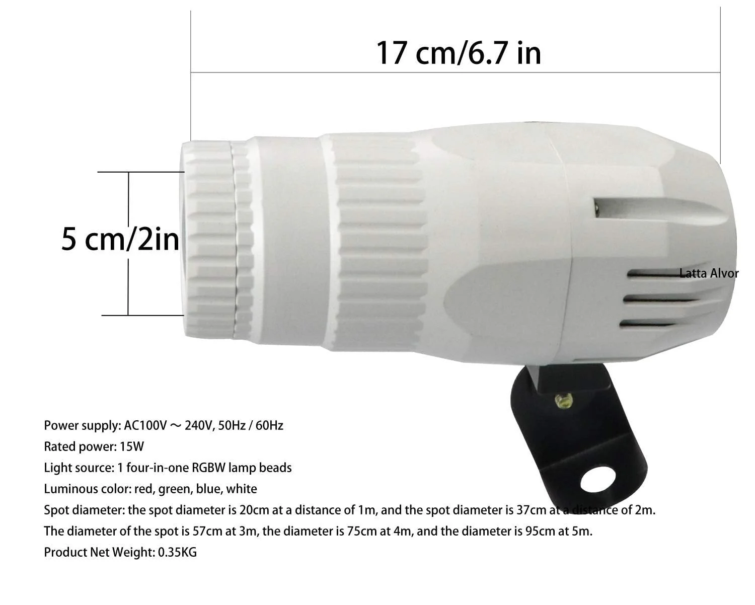 4 in 1 Small Spotlight Mini RGBW LED Beam Spot Lights Stage Effect Lighting LED Beam Pinspot Light for Mirror Ball Club Party Bar DJ Events (White) - Image 2