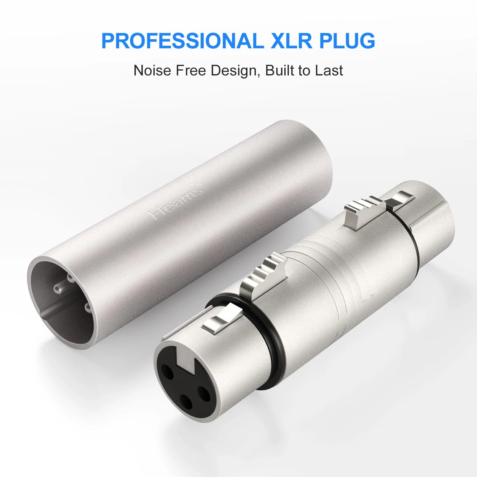 4 Pack (2 Pair) Professional XLR Adapter, XLR Male to Male & XLR Female to Female 3 Pin Connector for Microphone, Mixer, Silver Male to Male & Female to Female 2 Pair - Image 2
