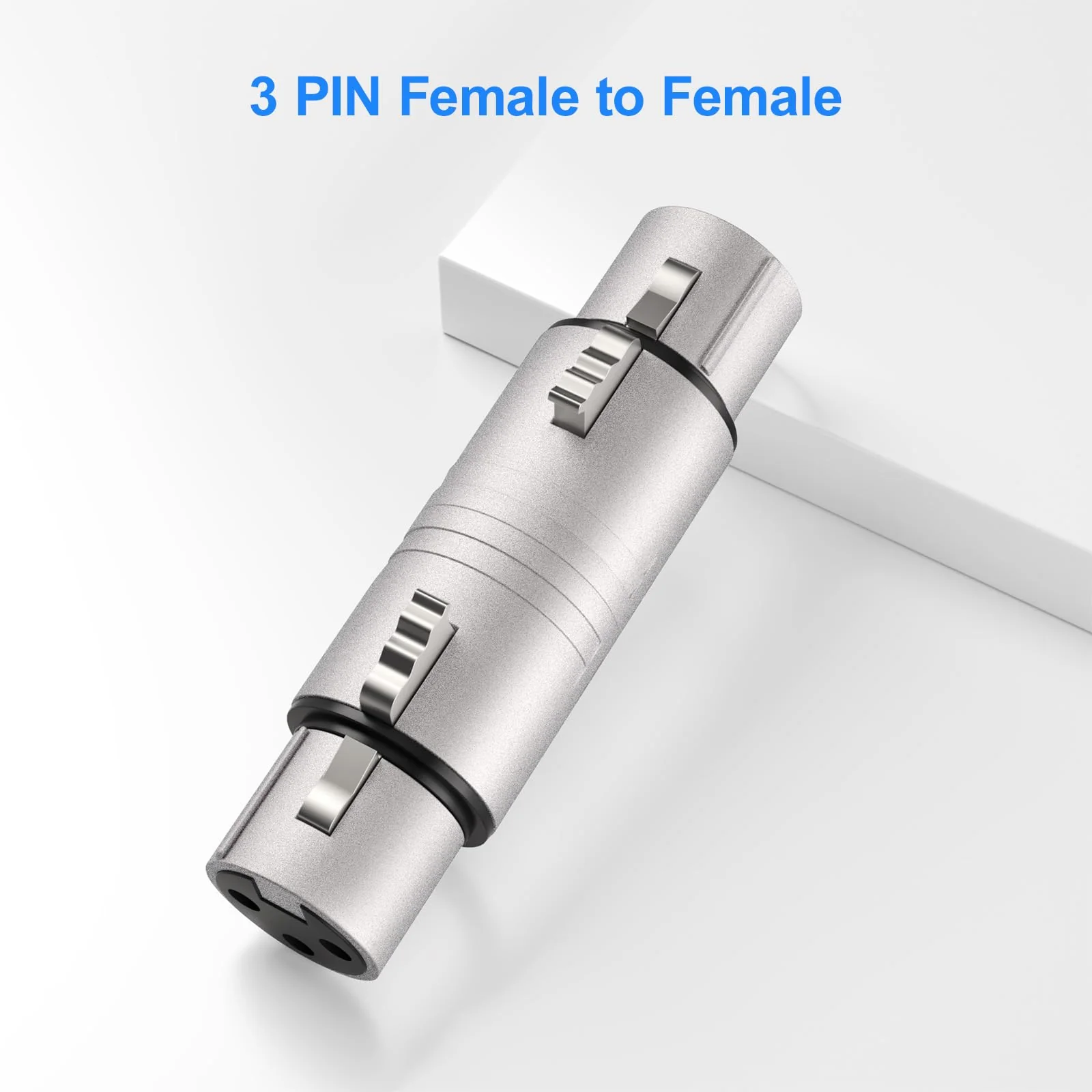 4 Pack (2 Pair) Professional XLR Adapter, XLR Male to Male & XLR Female to Female 3 Pin Connector for Microphone, Mixer, Silver Male to Male & Female to Female 2 Pair - Image 4