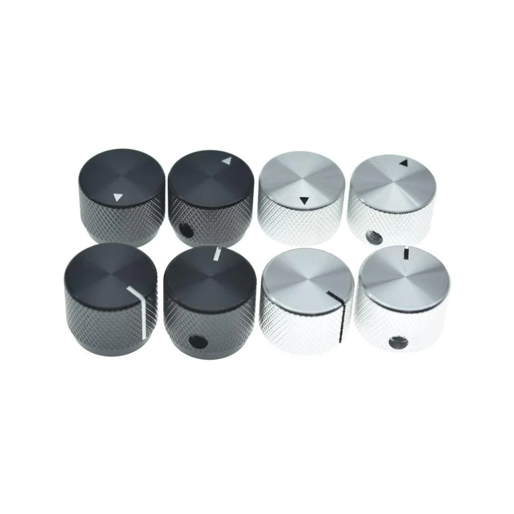 4-Pack 20mm Diam. Set Screw Style Aluminium Potentiometer Knobs 1/4" Universal Pot Control Knobs with Indicator for Guitar/Bass/AMP Amplifier Black with Indicator Line - Image 7