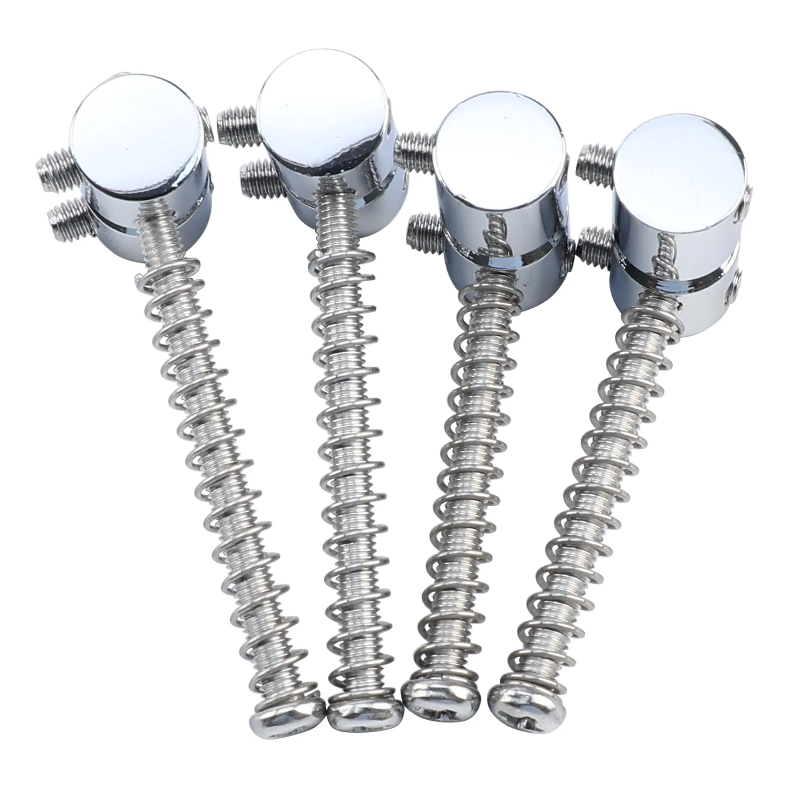 4-Pack Stainless Steel Electric Bass Guitar Bridge Saddles String Spacing 19mm Bass Saddles Compatible with 4 String Electric Bass Replacement Parts（Chrome） Chrome - Image 4