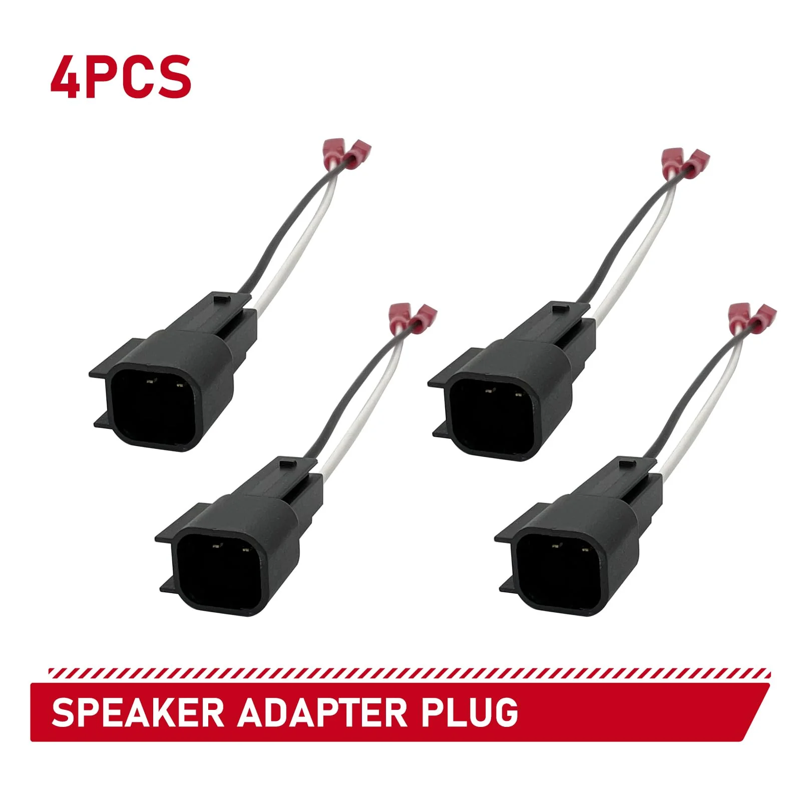 4 PCS Car Audio Speaker Wiring Harness, Wire and Cable Harness, Car Audio Replacement Parts 72-5600, Compatible with Ford Focus Chevrolet Mazda Speaker Wiring Harness (Black) - Image 4