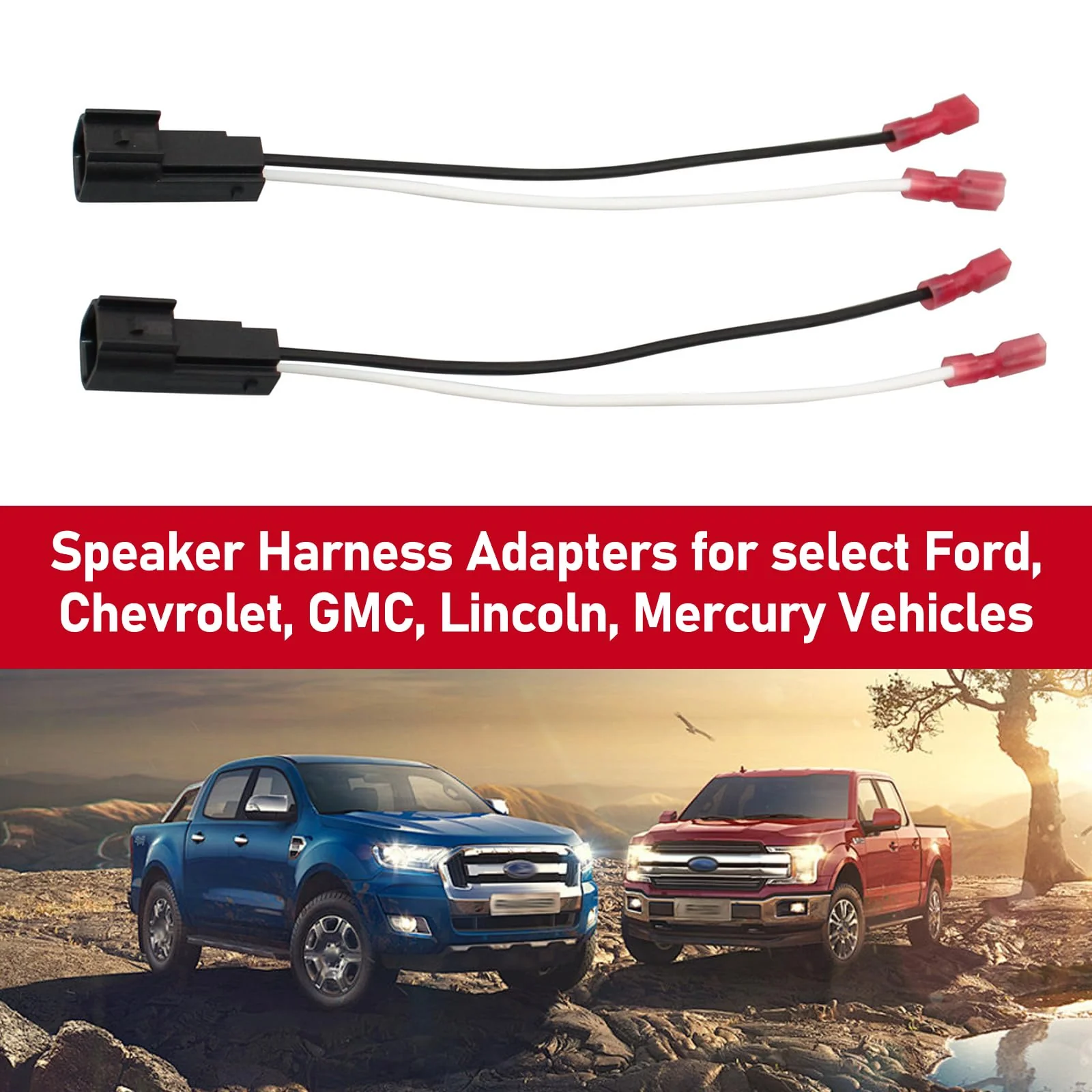 4 PCS Car Audio Speaker Wiring Harness, Wire and Cable Harness, Car Audio Replacement Parts 72-5600, Compatible with Ford Focus Chevrolet Mazda Speaker Wiring Harness (Black) - Image 5