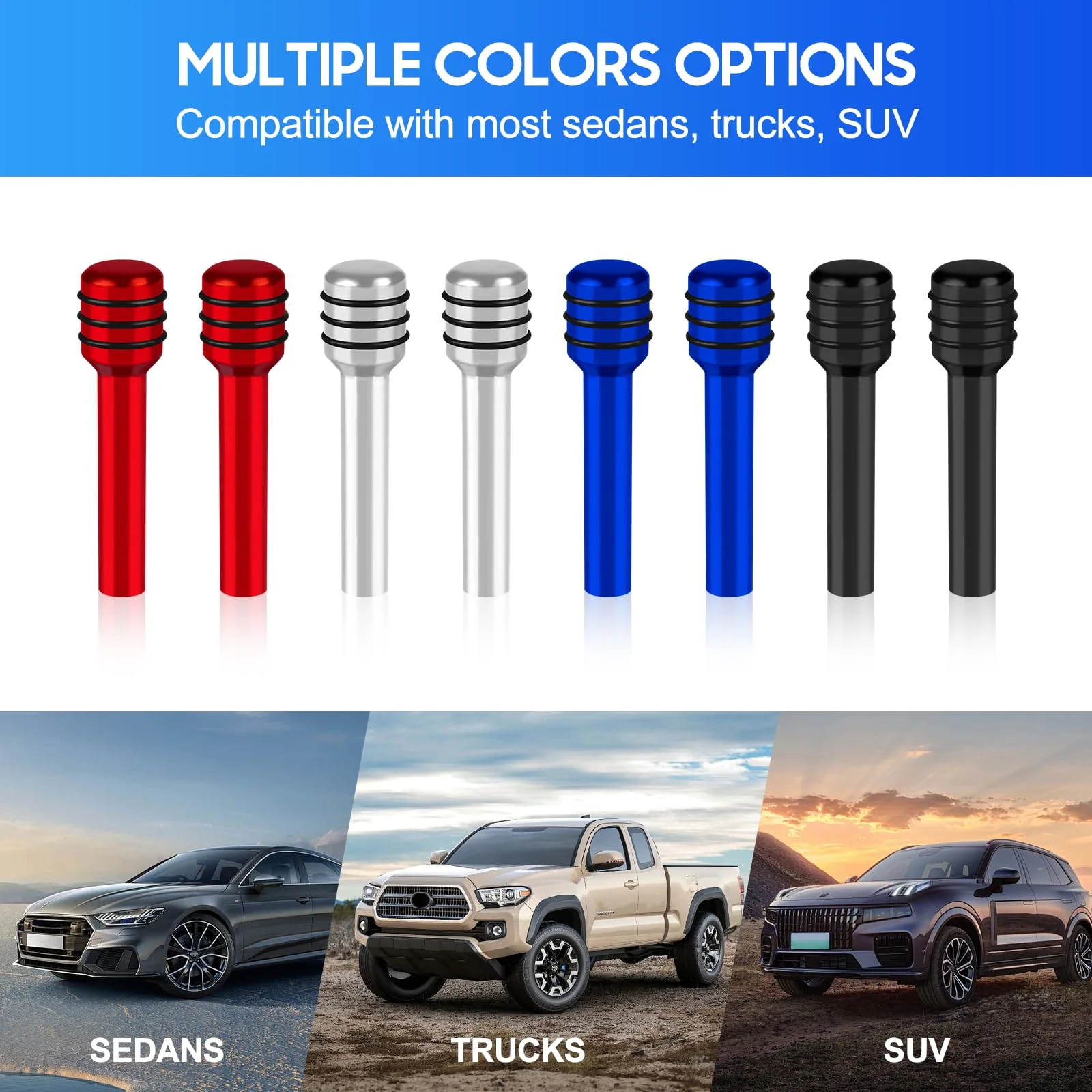 4 PCS Car Door Lock Knobs, Inner Door Lock Pull Pin Cover, Aluminum Alloy Decorative Door Lift Bolt, Universal Auto Accessories for Cars, Trucks (Red) Red - Image 6