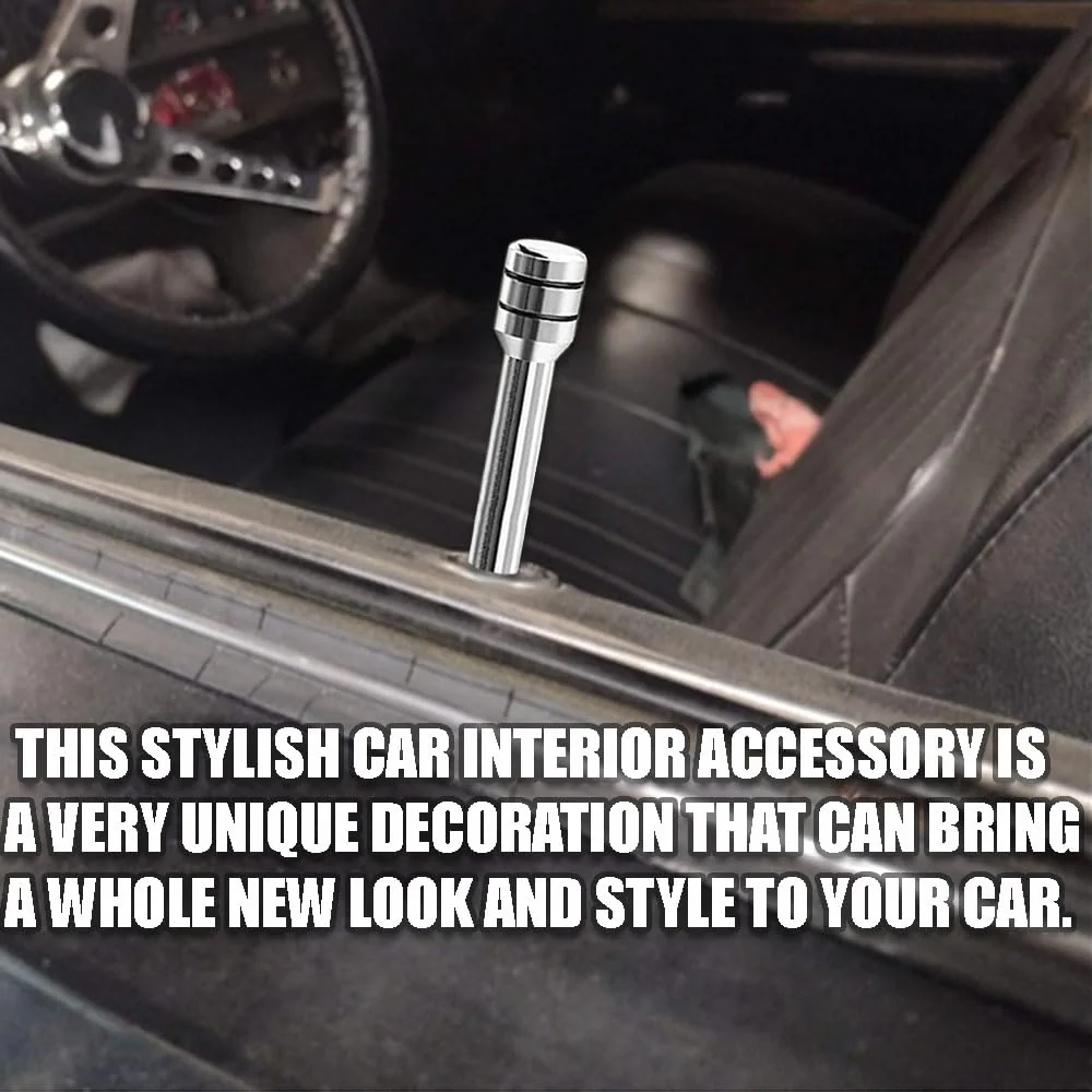 4 Pcs Car Door Lock Knobs, Universal Door Lift Bolt Auto Inner Door Pull Pins Aluminum Alloy Door Lock Pin Cover Modification Door Lock Bolt Pin Cover for Cars, Trucks (Sliver) Sliver - Image 4