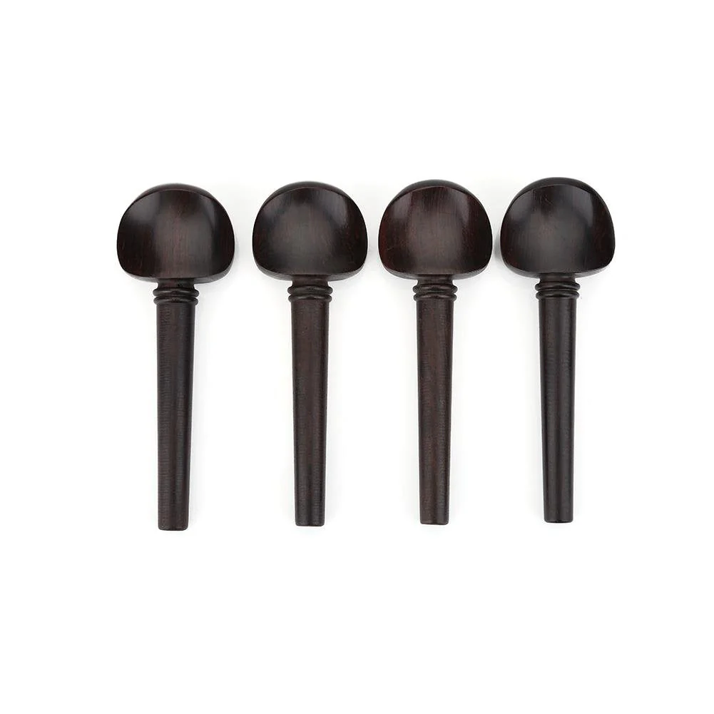 4 Pcs Cello Tuning Pegs, Ebony Wood No Hole Cello Peg for 4/4 Cello