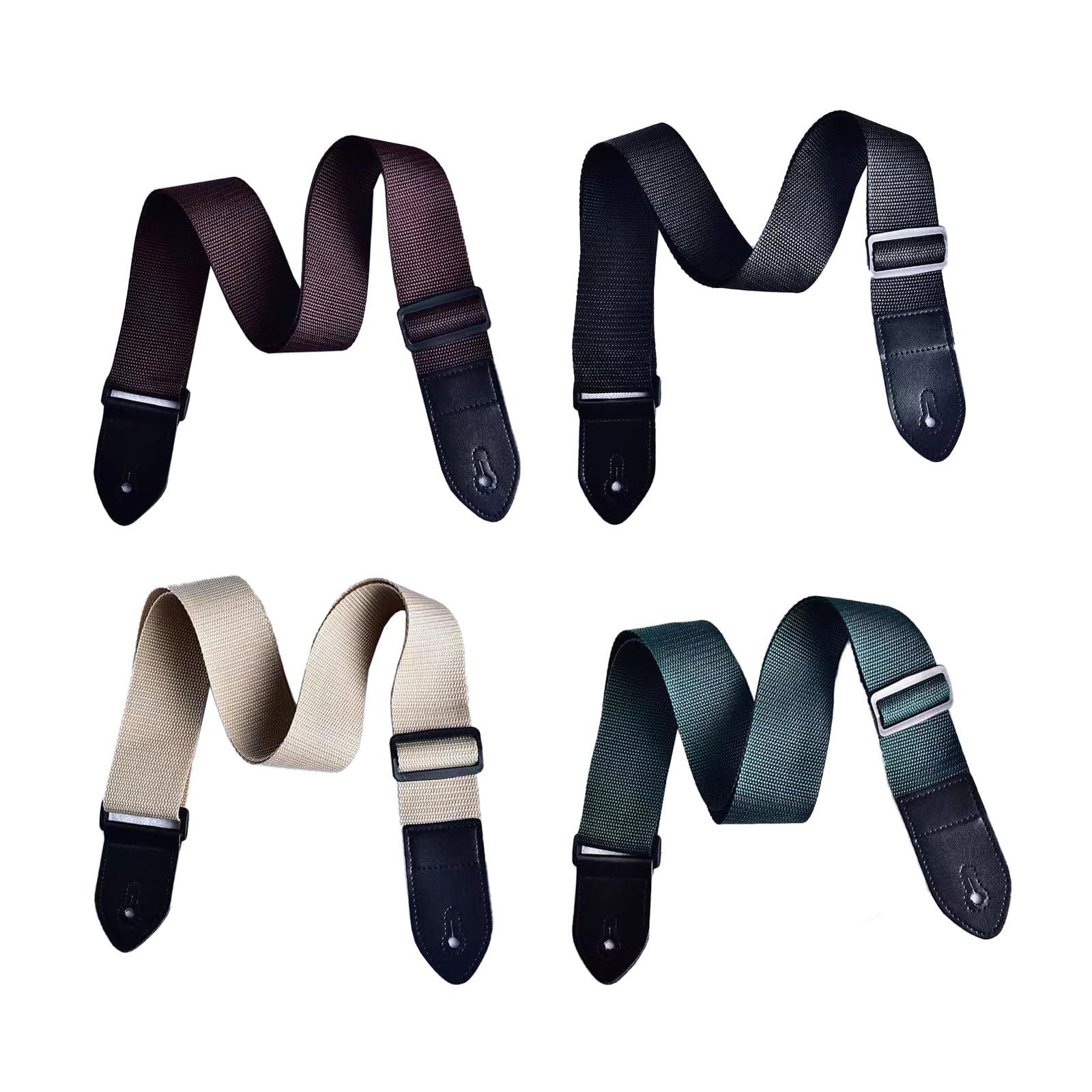 4 Pcs Guitar Straps, Adjustable Acoustic and Electric Bass Strap, Acoustic Electric Guitar Straps for Musical Instrument