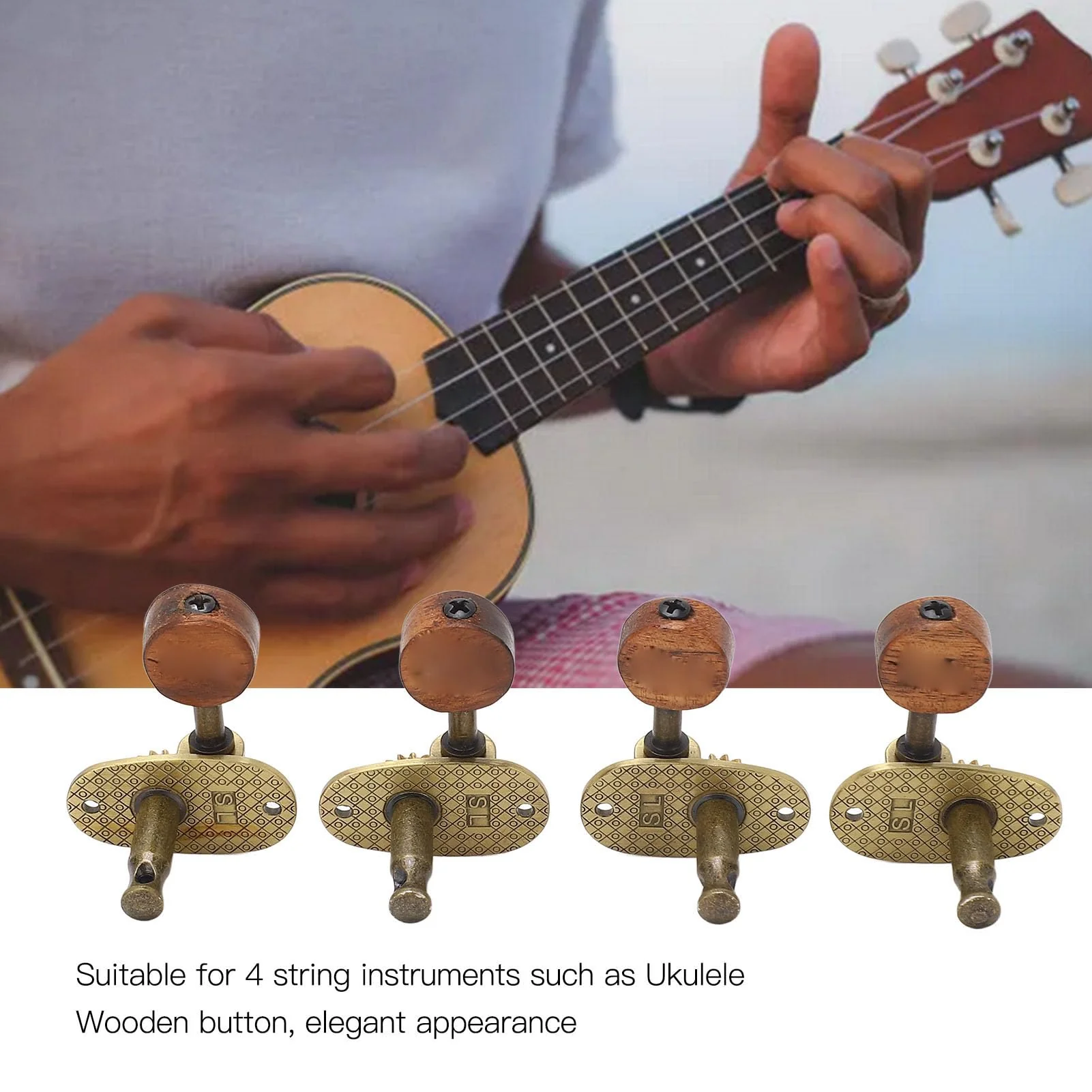 4 Pcs Guitar Tuner Pegs 2L2R Ukulele Tuning Pegs Classical Machine Heads Tuners for 4 String Ukulele Accessories - Image 4