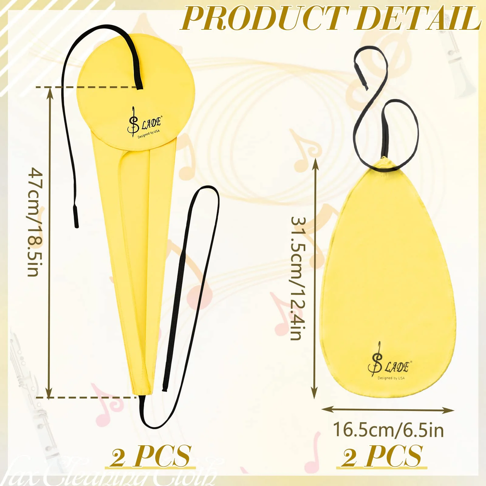 4 Pcs Saxophone Cleaning Kit Alto Sax Cleaning Cloth Clarinet Cloth Swab Instrument Cleaner for Inside Tube Suitable Clarinet Piccolo Flute Sax Saxophone - Image 2