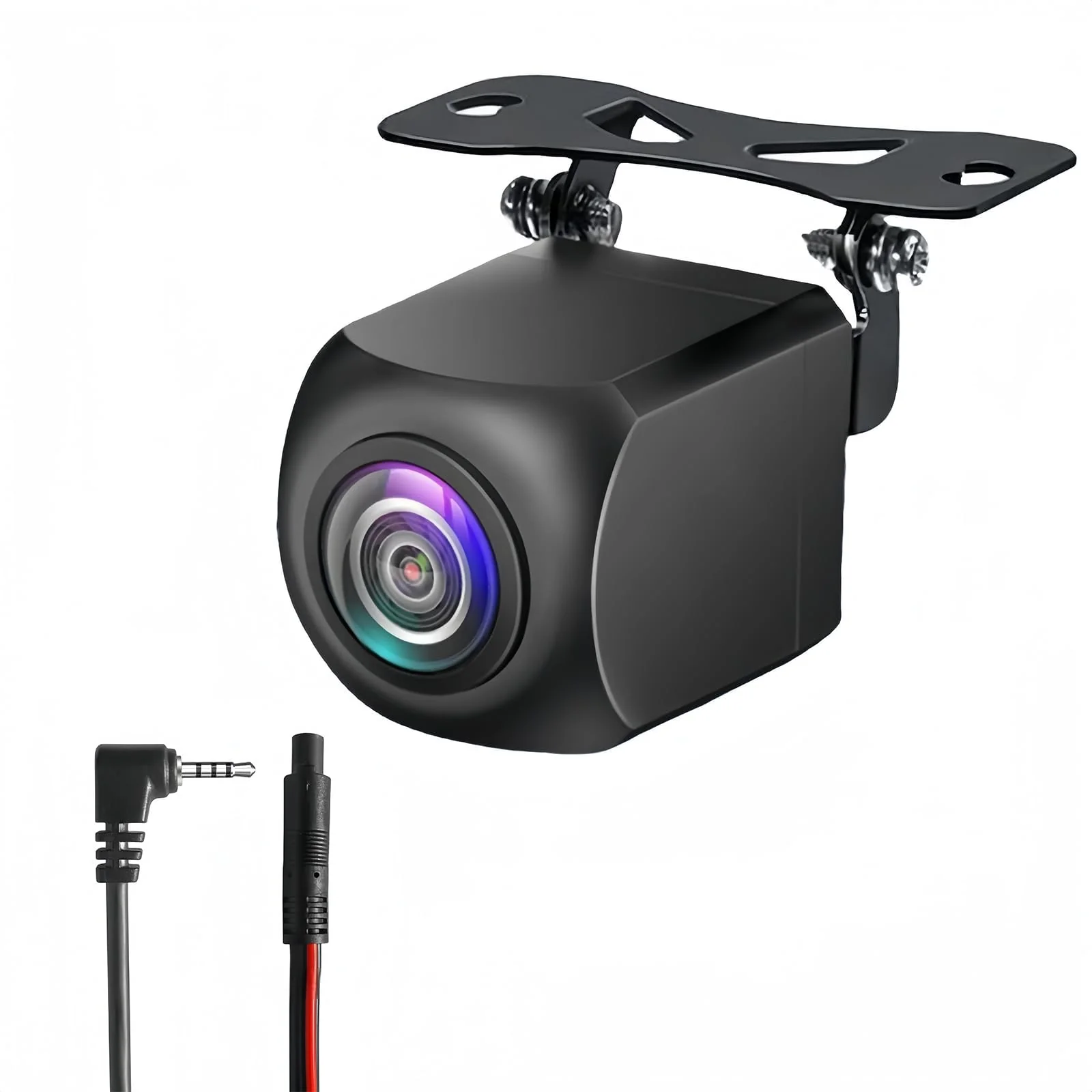 4 Pin Backup Camera for Carplay Screen Monitor Support Mirror Image AHD 720P/ 1080P Reverse Camera 2.5mm Jack to 4 Pin Front/Rear View Camera, 20ft Male Plug