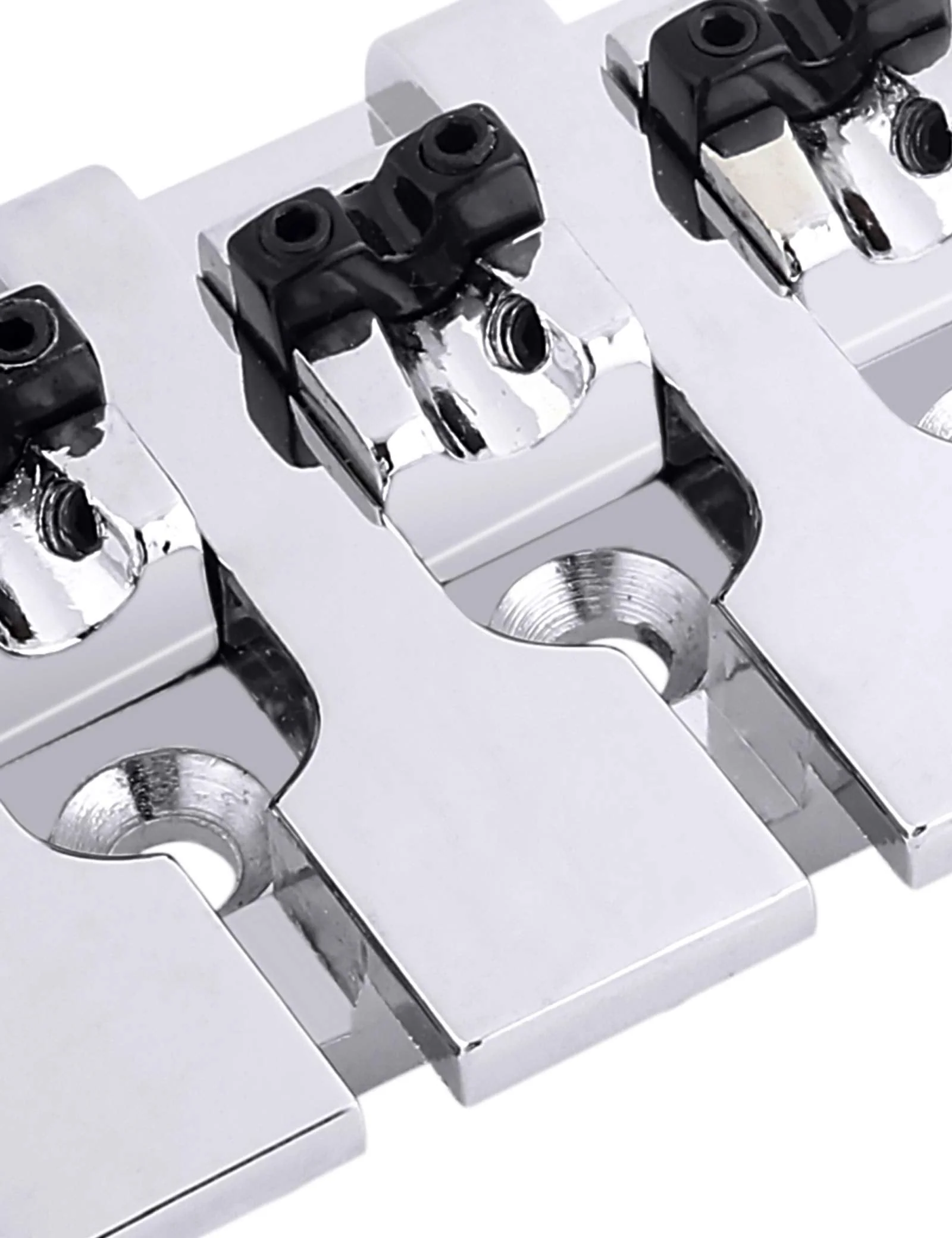 4 string Bass Bridge Adjustable Saddles Tailpiece Top Load with Screws for Electric Jazz Bass P Bass Parts Chrome. - Image 3