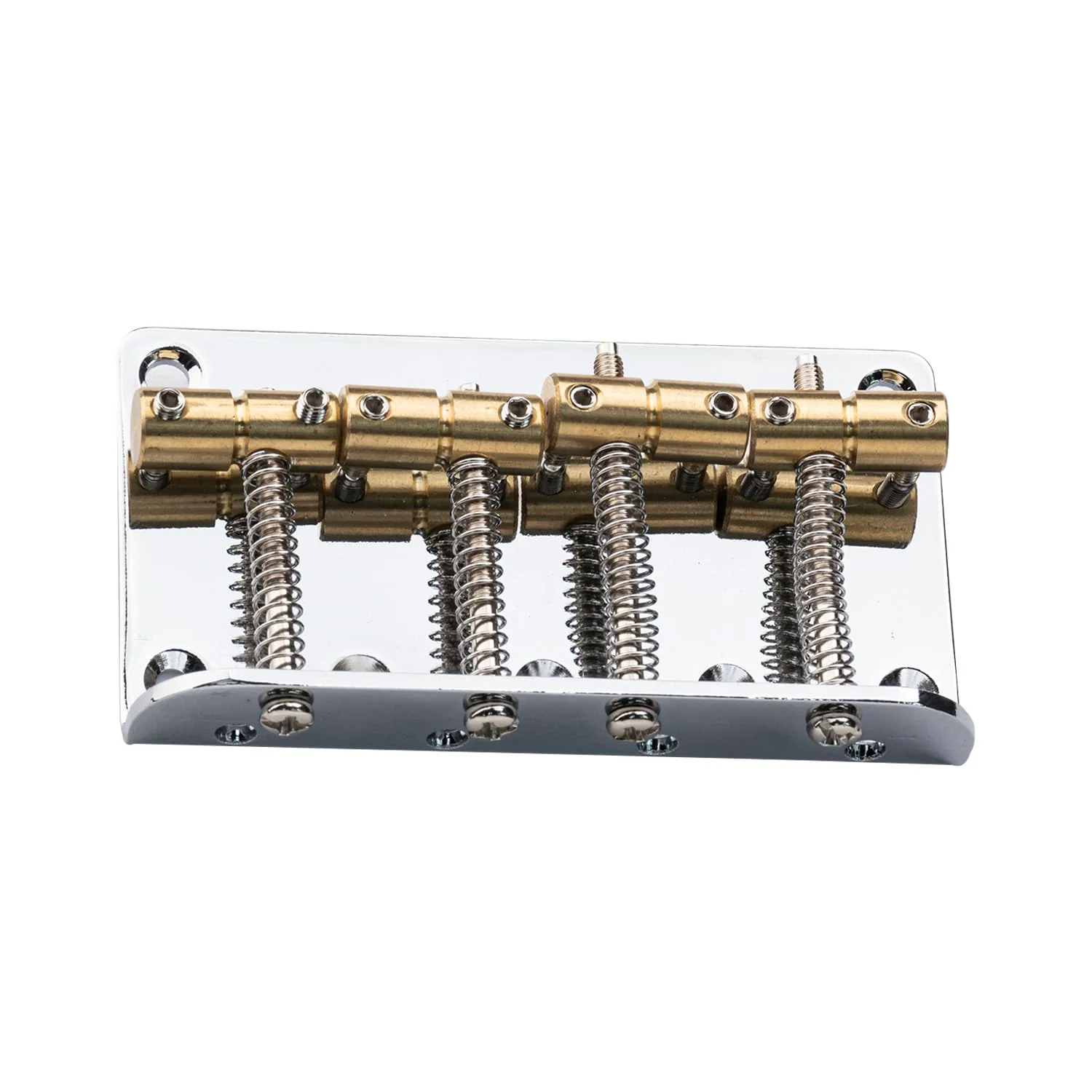 4-String Electric Bass Fixed Bridge - Gold Brass Saddles for Enhanced Sustain, Designed for Fender Jazz/Precision Bass - Image 2