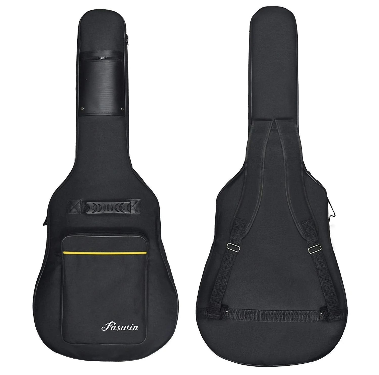 41 Inches Guitar Bag Dual Adjustable Shoulder Strap Acoustic Guitar Gig Bag, Guitar Case Waterproof Oxford Cloth 0.3 Inch Thicken Sponge Pad, Black