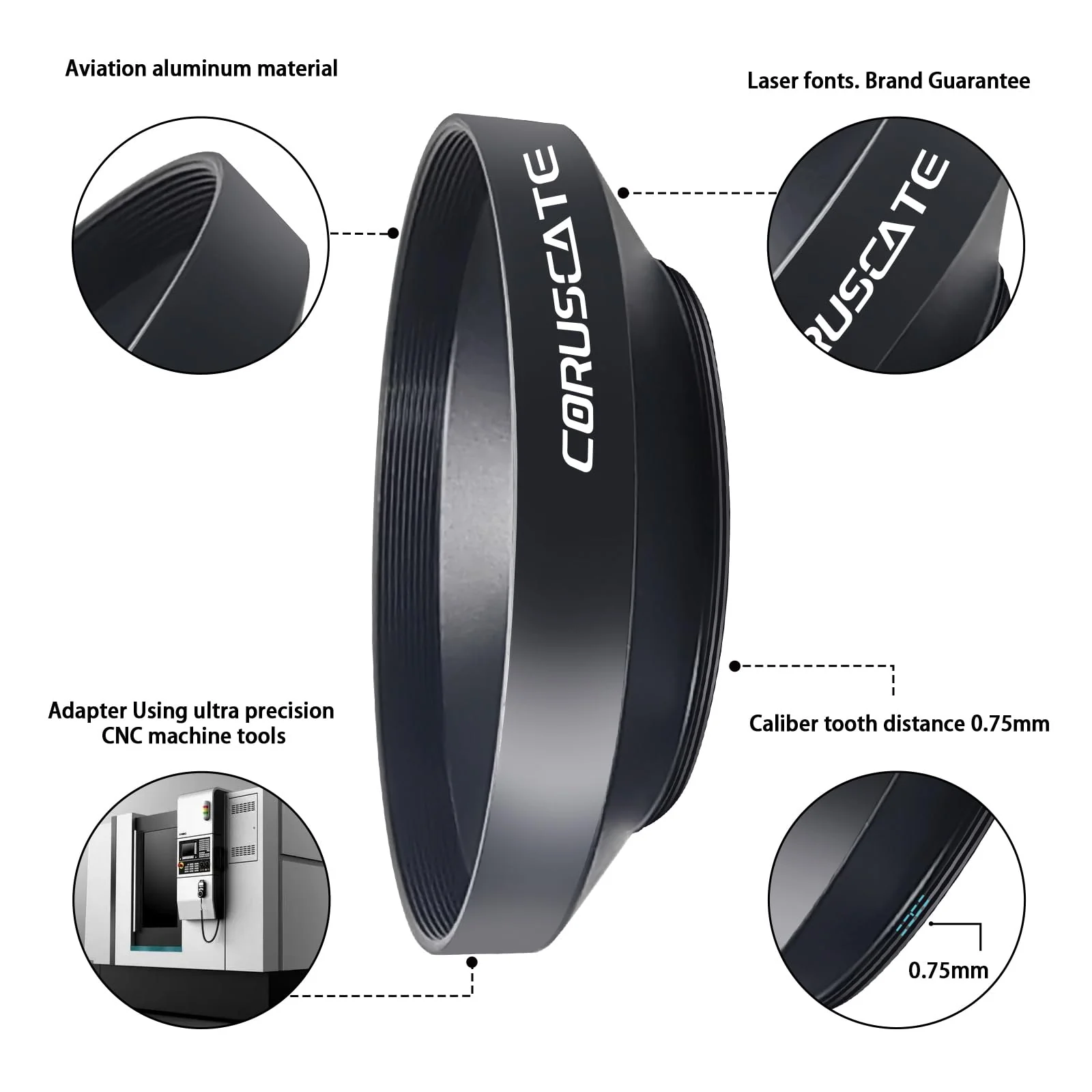 49mm Universal Metal Lens Hood,Wide Angle Lens Hood Compatible All 49mm Brands Camera Lens(and Easy to Install and Remove) 1pcs 49 mm Lens Cap - Image 2
