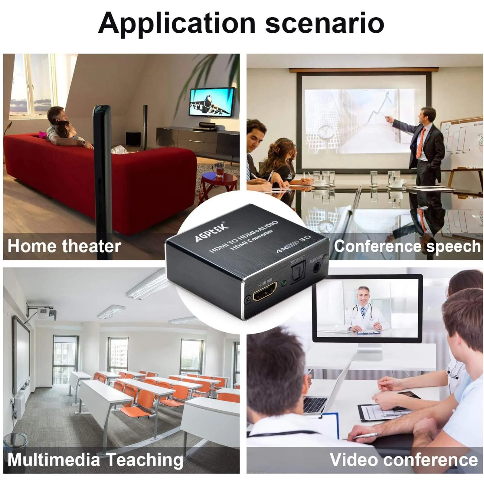 4K x 2K HDMI Audio Extractor Splitter, HDMI Audio Converter Adapter Support Ultra HD 4K Toslink Optical Audio Output and 3.5mm with Optical Fiber Cable - Image 8