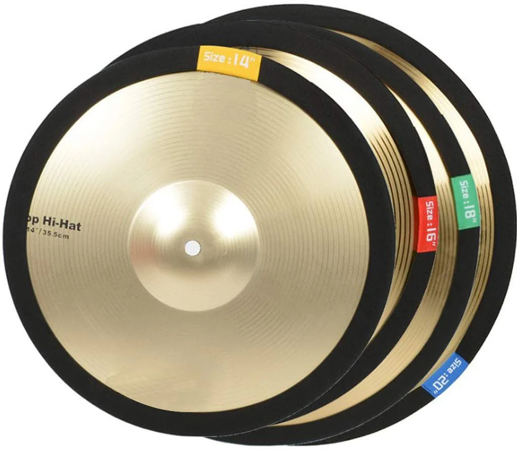 4Pack Cymbal Mute Dampener 14/16/18/20 Inch Silencers Ring with Reduced Volume and Stick Attack for Drum Set Hi Hat Practice Accessory Belt Width: 7cm - Image 6