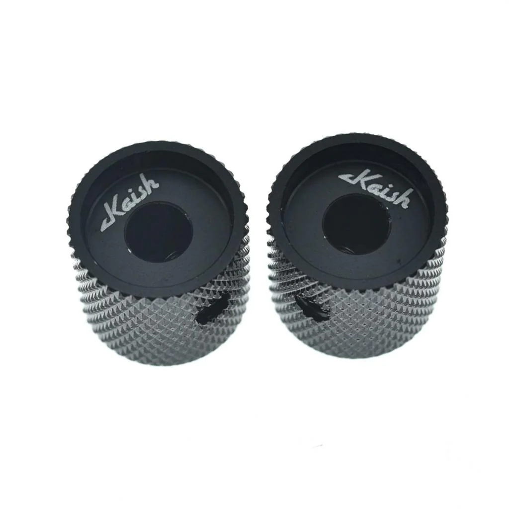 4pcs Aluminium Guitar/Bass Knobs Volume/Tone Control Knob 1/4" Metal Universal Potentiometer Pot Knobs with Set Screw and Indicator for Tele/Telecaster/P Bass Black - Image 6