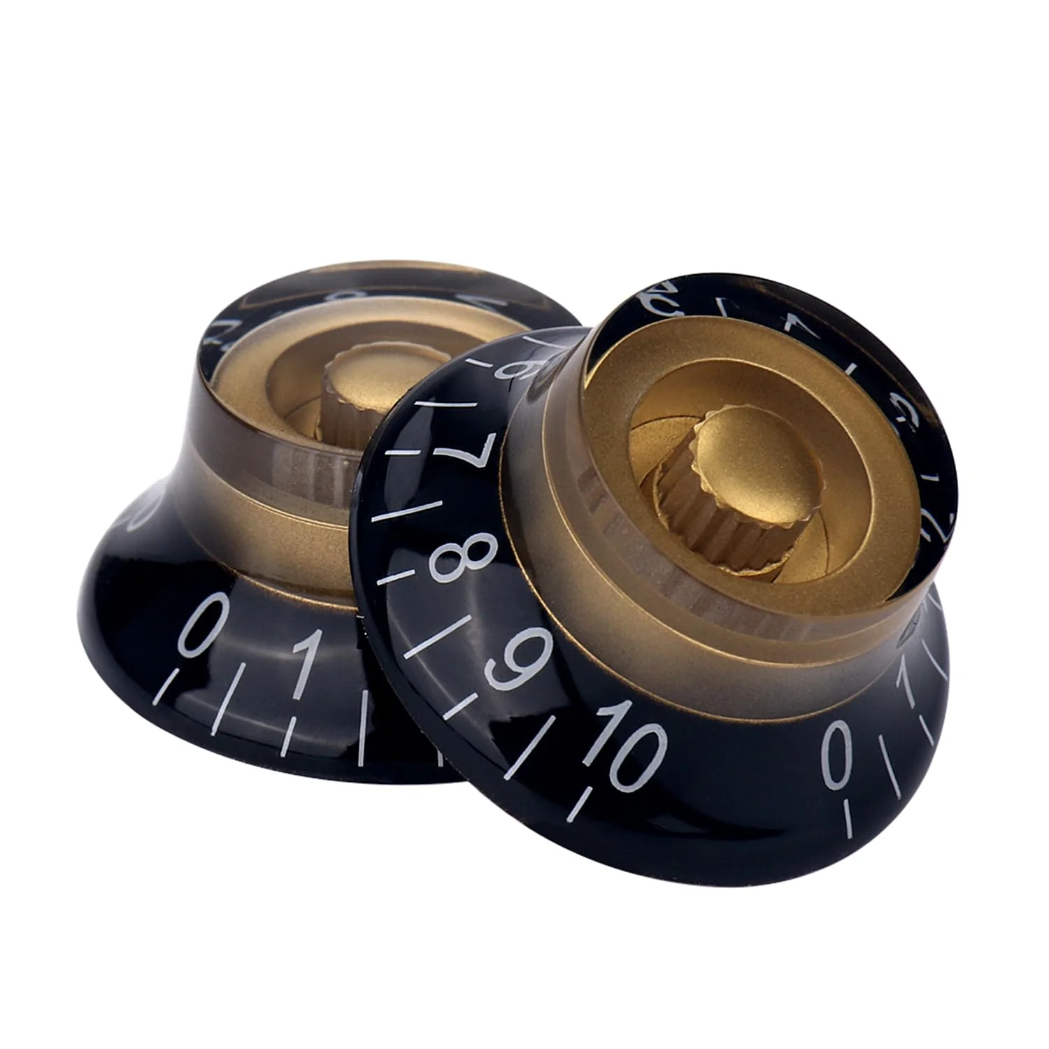 4pcs Bell Top Hat Guitar Knobs Black Gold Guitar Speed Control Volume Tone Knob for Tele Les Paul Style Guitar Bass Accessories (Hat Style) - Image 4