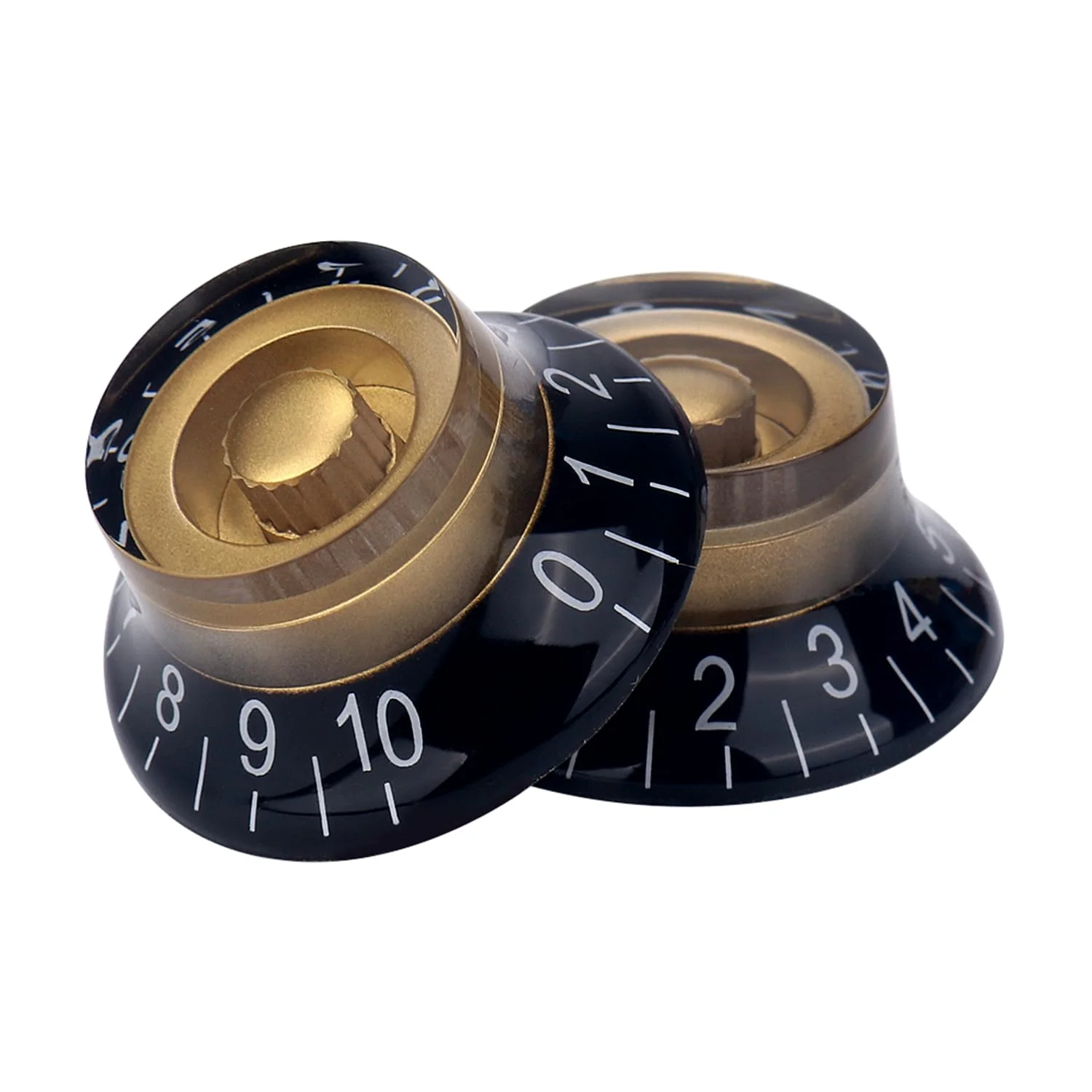 4pcs Bell Top Hat Guitar Knobs Black Gold Guitar Speed Control Volume Tone Knob for Tele Les Paul Style Guitar Bass Accessories (Hat Style) - Image 5