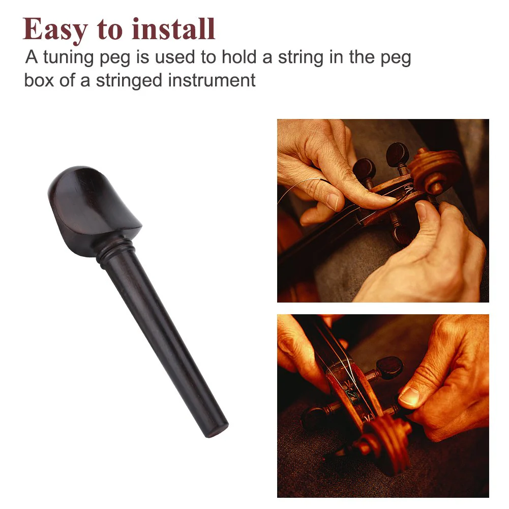 4pcs Cello Tuning Peg No Hole Ebony Wood 4/4 Cello Peg Elegant Musical Instruments Parts Cello Tuning Pegs Cello Tuning Pegs 4/4 Cello Tuning Pegs 4/4 Cello Tuning Pegs - Image 5