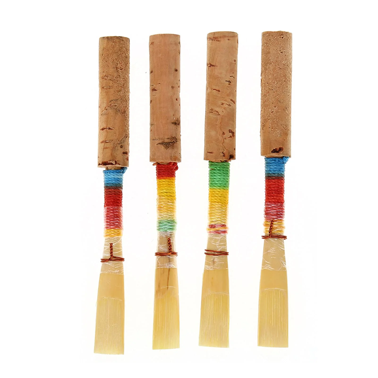 4Pcs Oboe Medium Soft Oboe Reeds Cork Wind Instrument Parts with Transparent Tube Sleeve Playing Accessories