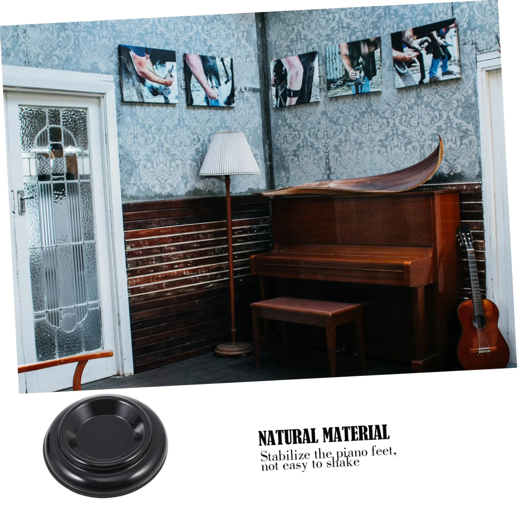 4pcs Piano Mat Piano Coaster Furniture Table Feet Caps Piano Caster Mat Piano Foot Leg Mat Piano Caster Pads Round Place Mats Piano Feet Pads Anti-Noise Abs Sound Insulation Mat - Image 3