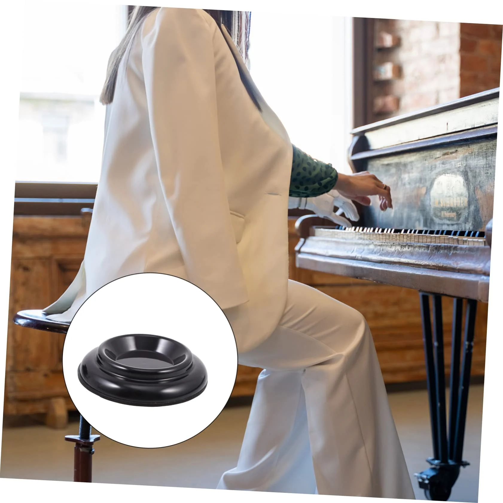 4pcs Piano Mat Piano Coaster Furniture Table Feet Caps Piano Caster Mat Piano Foot Leg Mat Piano Caster Pads Round Place Mats Piano Feet Pads Anti-Noise Abs Sound Insulation Mat - Image 8