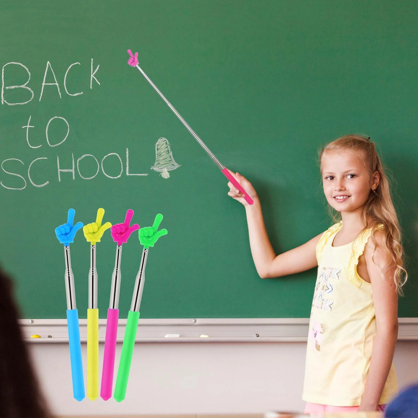 4PCS Pointer Stick for Classroom, Retractable Teacher Pointer, Extendable Finger Pointer Stick for School, Classroom Pointer and Pointer Finger Student Teacher Supplies 4Pcs B - Image 6