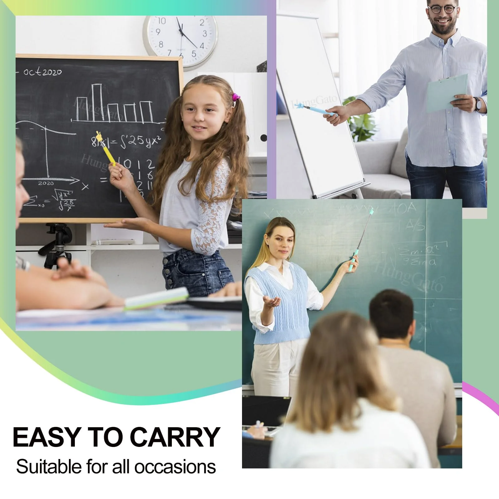 4PCS Retractable Teacher Pointer for Classroom Kids Reading, Mini Extendable Hand Pointer Finger Pointer Stick, Point Reading Pen, Kindergarten Student Teacher Supplies - Image 7