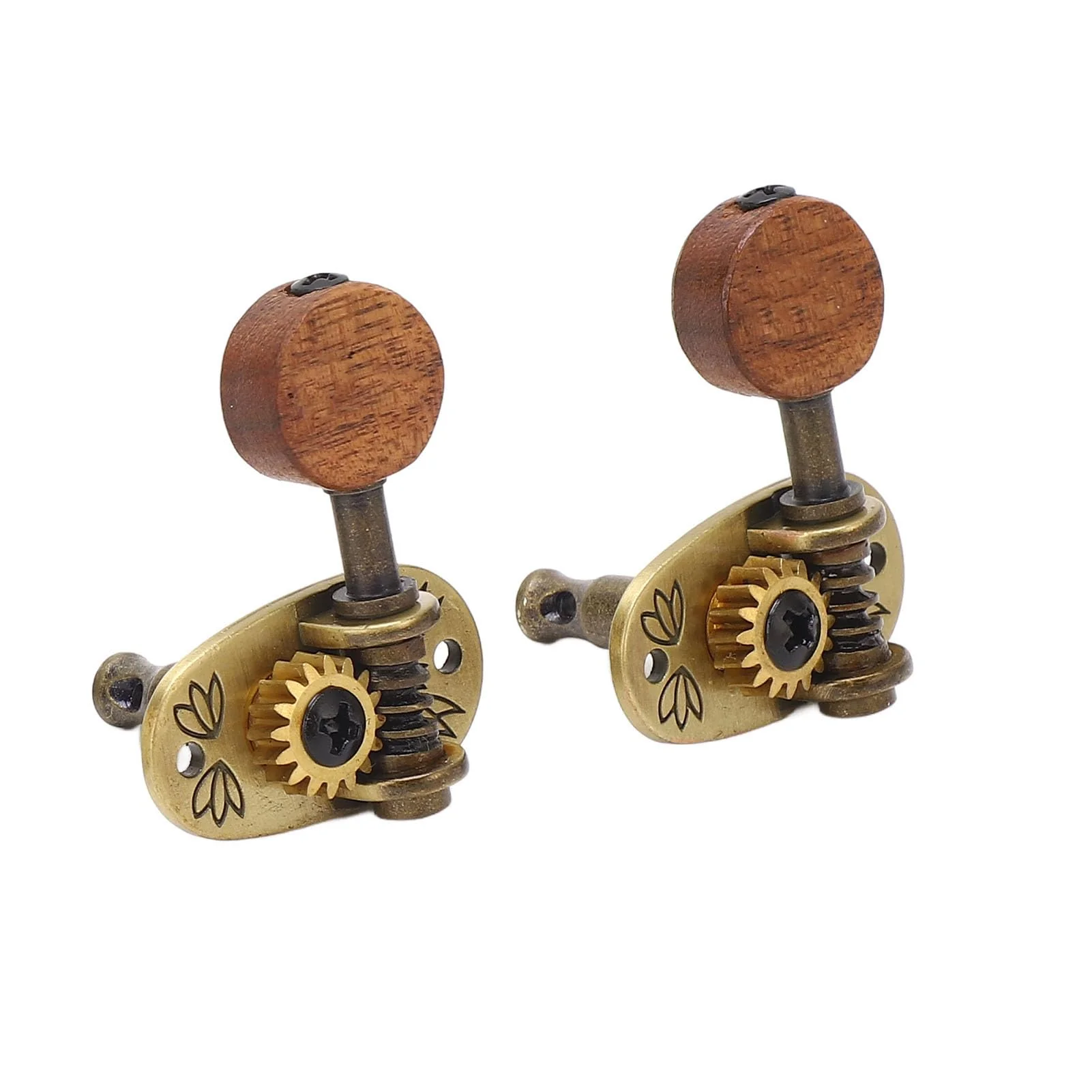 4Pcs Ukulele Tuning Pegs, Acoustic Guitar Pegs 2R 2L Machine Heads, Elegant Rosewood Bronze Zinc Alloy Ukulele Tuners with Sleeves and Screws for 4 String Instruments - Image 7
