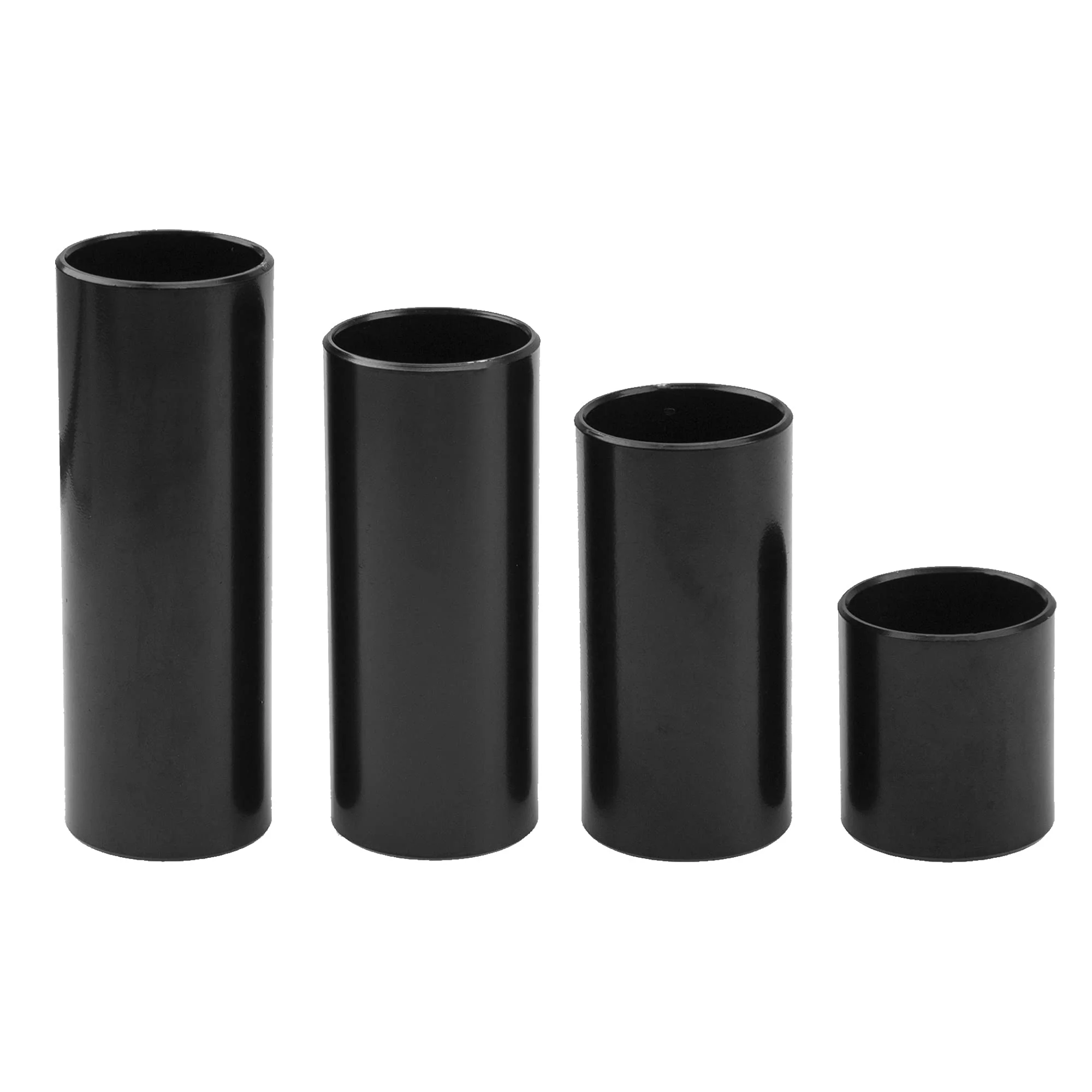 4Pcs Yootones Guitar Slides Kit 28mm/51mm/60mm/70mm Stainless Steel Slides Accessories Compatible with Electric Guitar (Black) Black - Image 2