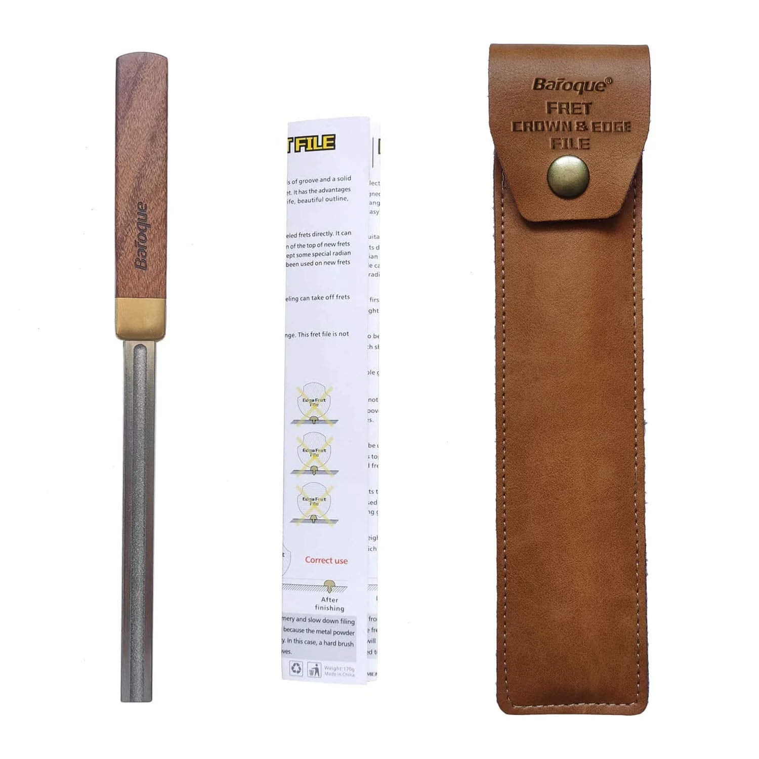 4th Generation Upgrated Baroque Guitar Fret Crowning File with 3 Crowning Grooves and 1 Full Grit Side & Luthier Leveling Dressing Tool Suitable for Electric Acoustic Guitar,Ukulele,Bass,Banjo etc - Image 6