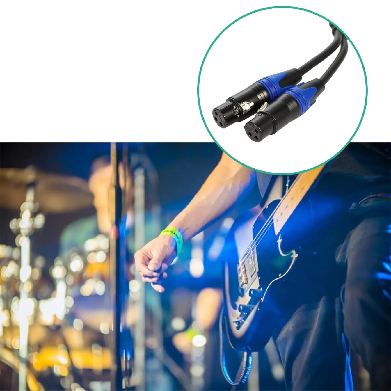 (5 FT- 2 Pack) 1 Male to 2 Female XLR Y Splitter Micrphone Cable, 3pin Male to Dual Female Y-Splitter Balanced Mic Audio Cables for Stereo Mic to L & R Audio Track 5 ft-2Pack - Image 6
