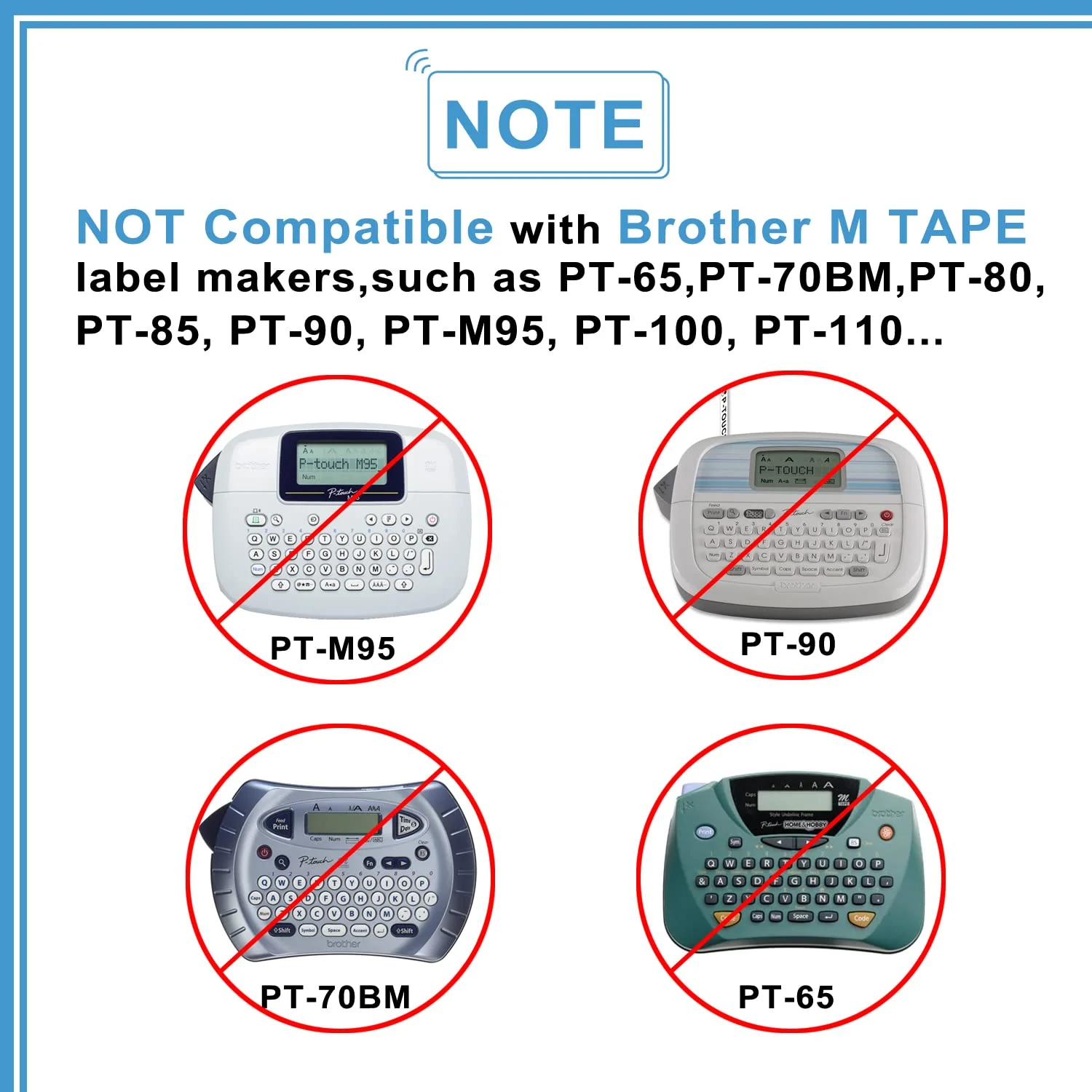 5-Pack Compatible Brother P-Touch Label Tape TZe TZ Tape 12mm 0.47 Laminated Label Maker Tape, for Brother Ptouch PT-D210 PT-H110 PT-D220 PTD610BT D400 D600, White/Berry Pink/Purple/Pink/Blue White / Berry Pink / Pastel Purple / Pastel Pink / Pastel Blue - Image 9