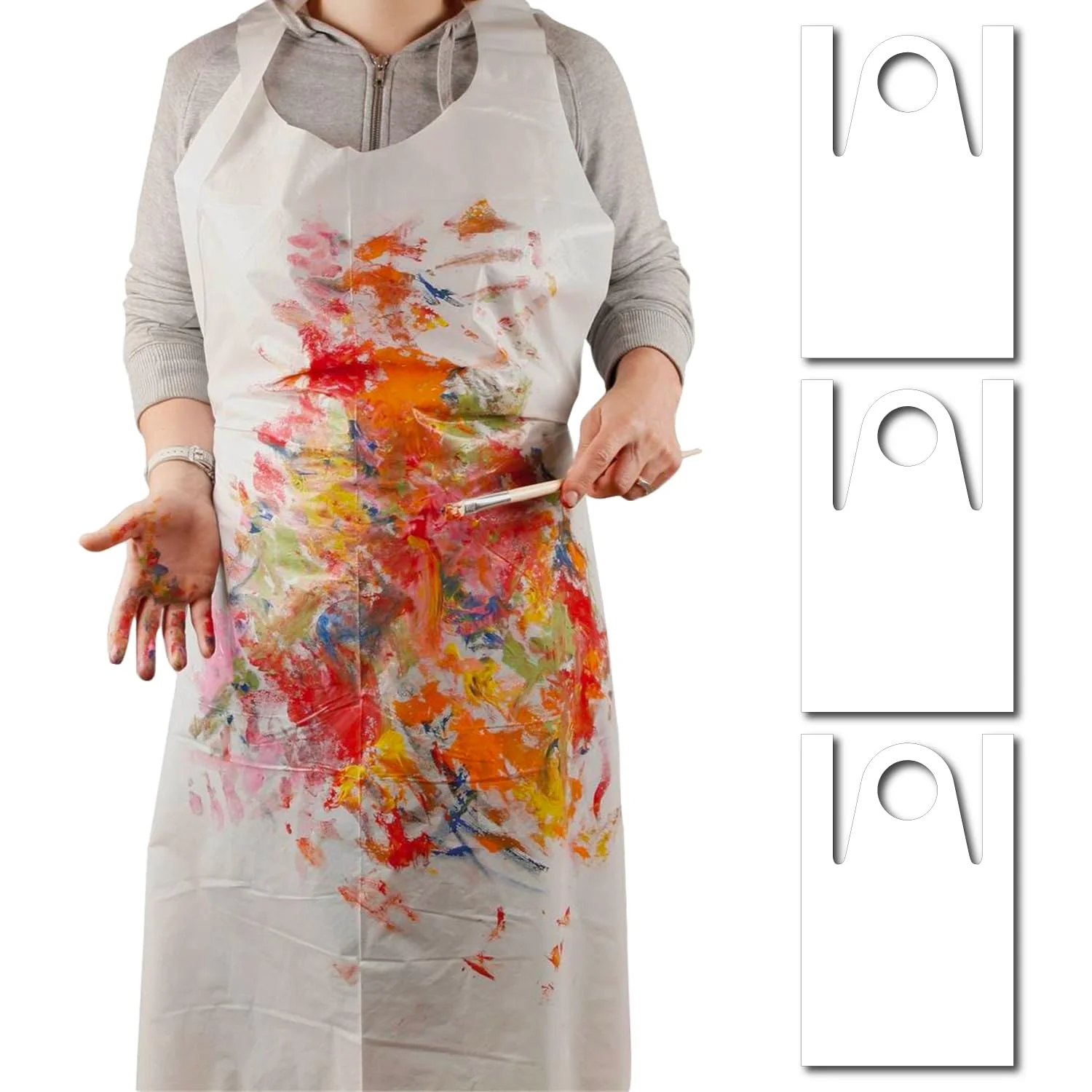 5 Pack Disposable Aprons for Adults and Teens Waterproof Transparent Plastic for Cooking, Serving, Painting, Hairdressing, Kitchen, Hospital, Work Coat, Food - Image 3
