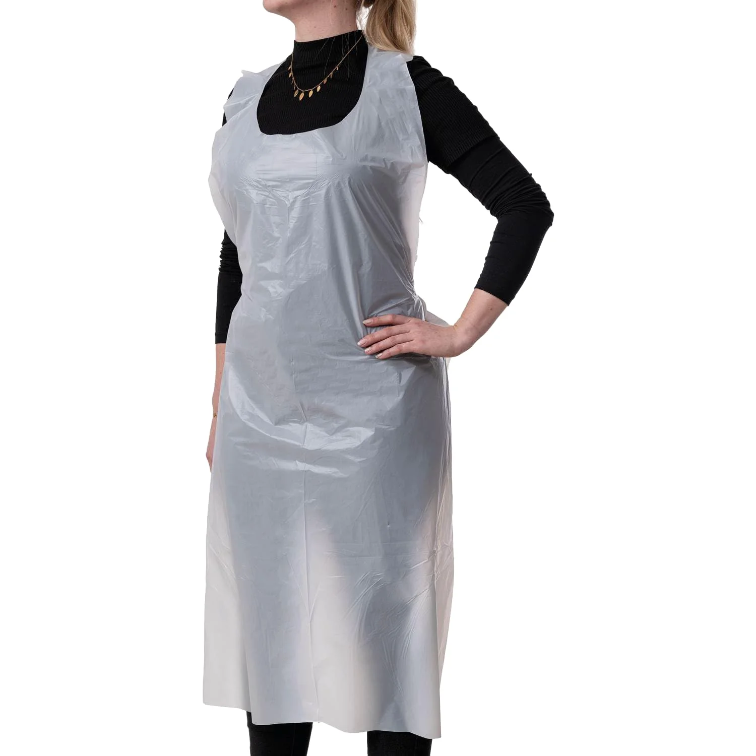 5 Pack Disposable Aprons for Adults and Teens Waterproof Transparent Plastic for Cooking, Serving, Painting, Hairdressing, Kitchen, Hospital, Work Coat, Food - Image 4