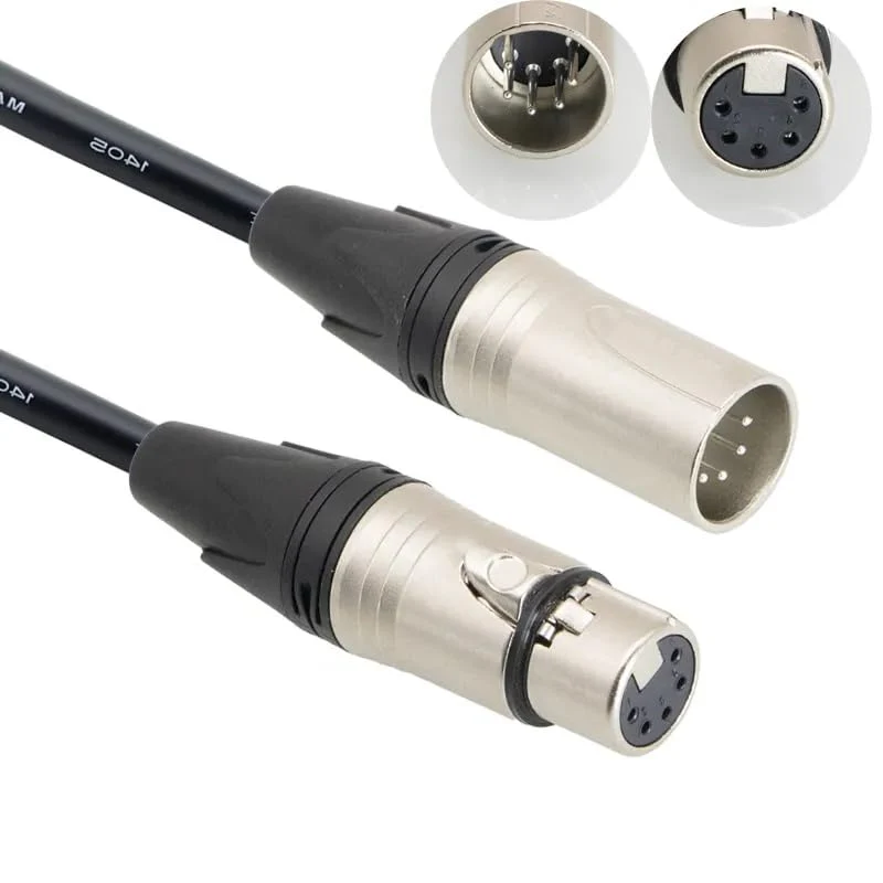 5 Pin XLR Connector, XLR Microphone Cable, Balanced Male to Female Connections for Microphone and Audio Interface (3 Meter/10Ft) 5 Pin 3 Meter - Image 2