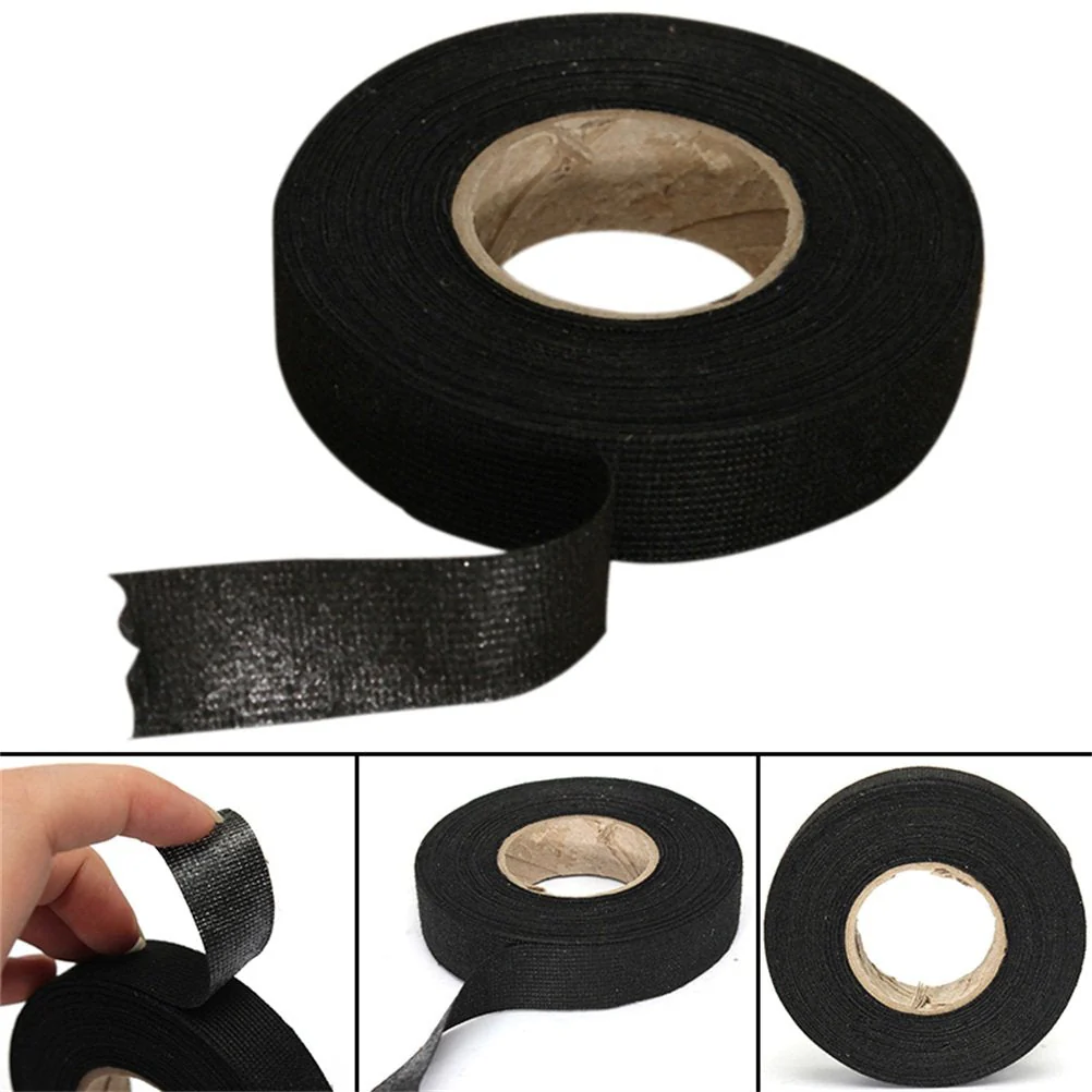 5 Rolls Wire Loom Harness Tape, Wiring Harness Cloth Tape, Wiring Loom Harness Adhesive Cloth Fabric Tap， Adhesive Fabric Tape for Automobile ，Wire harnessing Noise Damping Heat Proof(15 mm x 15 m) - Image 6