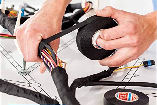 5 Rolls Wire Loom Harness Tape, Wiring Harness Cloth Tape, Wiring Loom Harness Adhesive Cloth Fabric Tap， Adhesive Fabric Tape for Automobile ，Wire harnessing Noise Damping Heat Proof(15 mm x 15 m) - Image 7