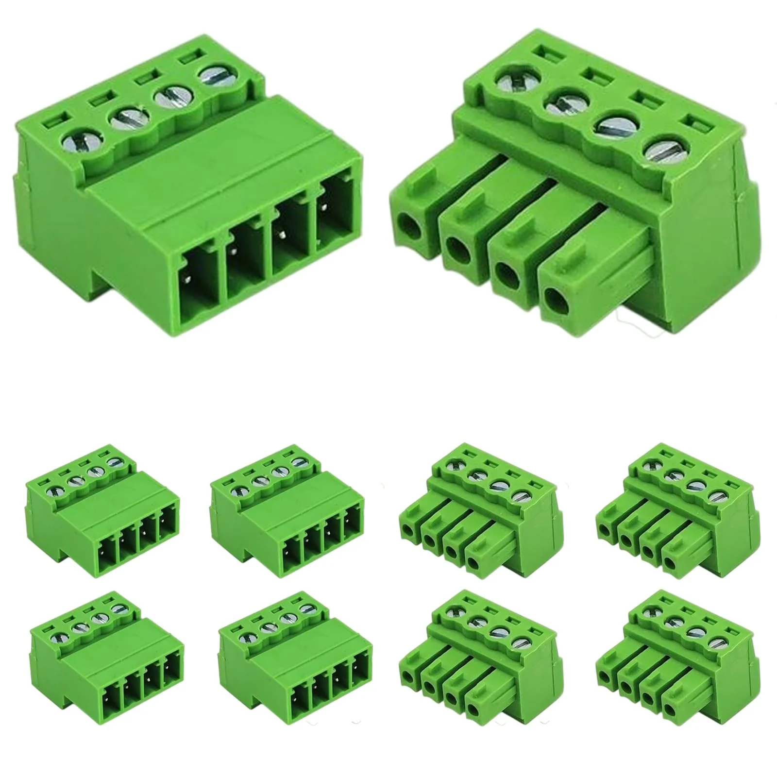 5 Sets 3.81 mm/0.15 in 4 Pins Solderless Connection Pluggable Terminals, 28-16AWG PCB Mounting Screw Terminal (4Pin (5Sets)) 4Pin （5Sets）